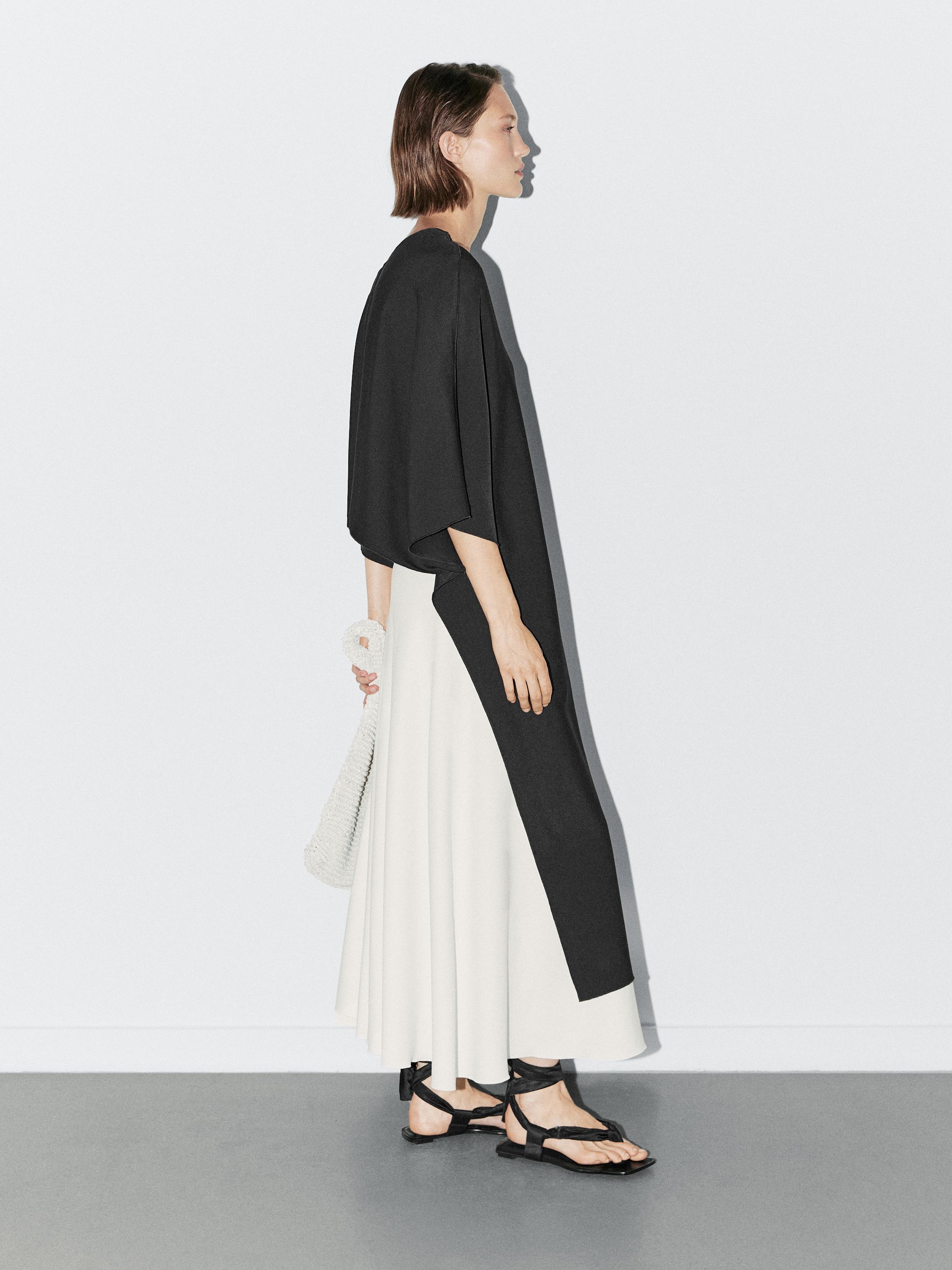 Bluză stil capă cu croială asimetrică - STUDIO