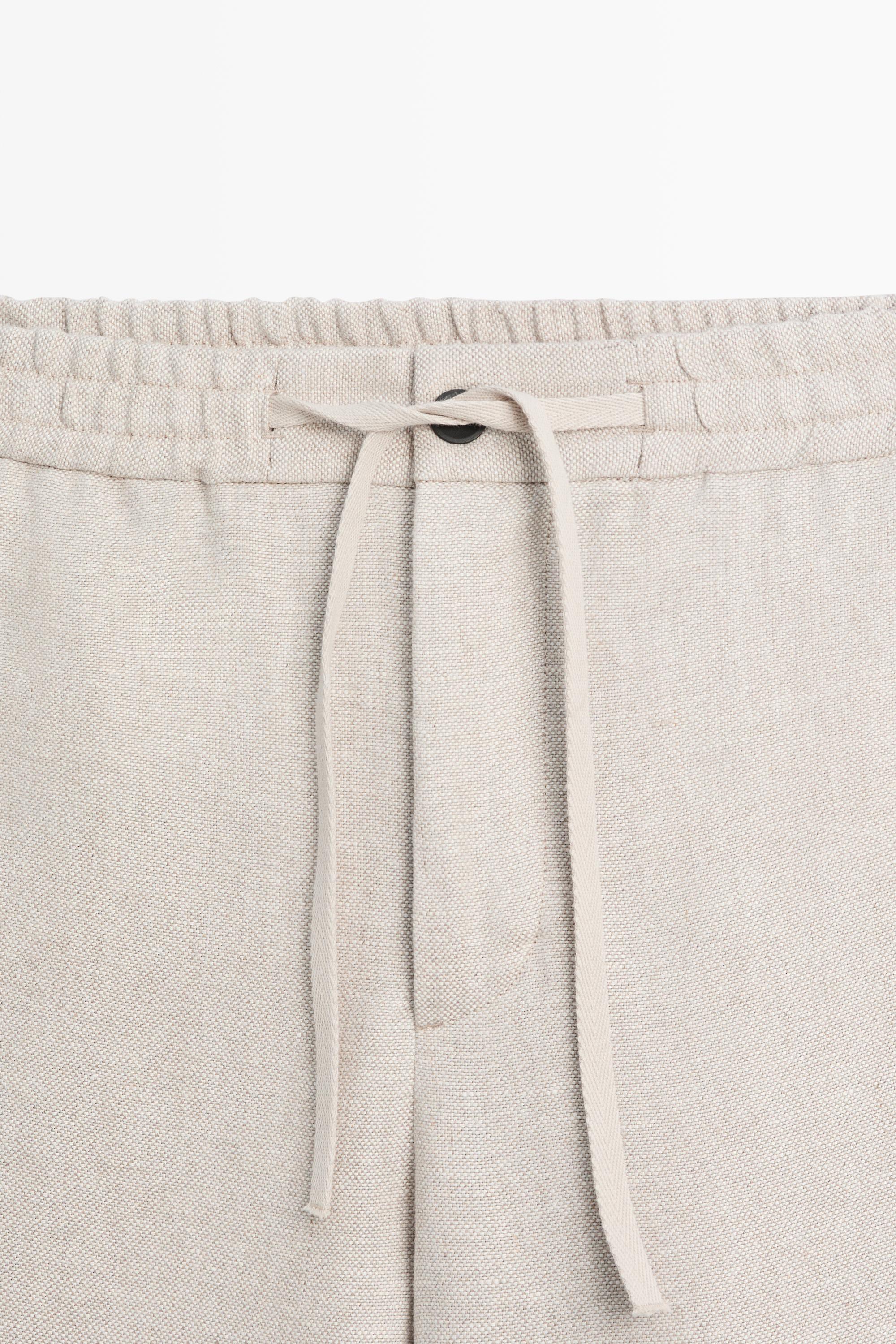 100% linen textured co-ord pants — CREAM