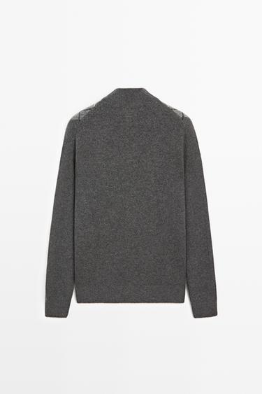 100% cashmere argyle knit cardigan — CHARCOAL 6