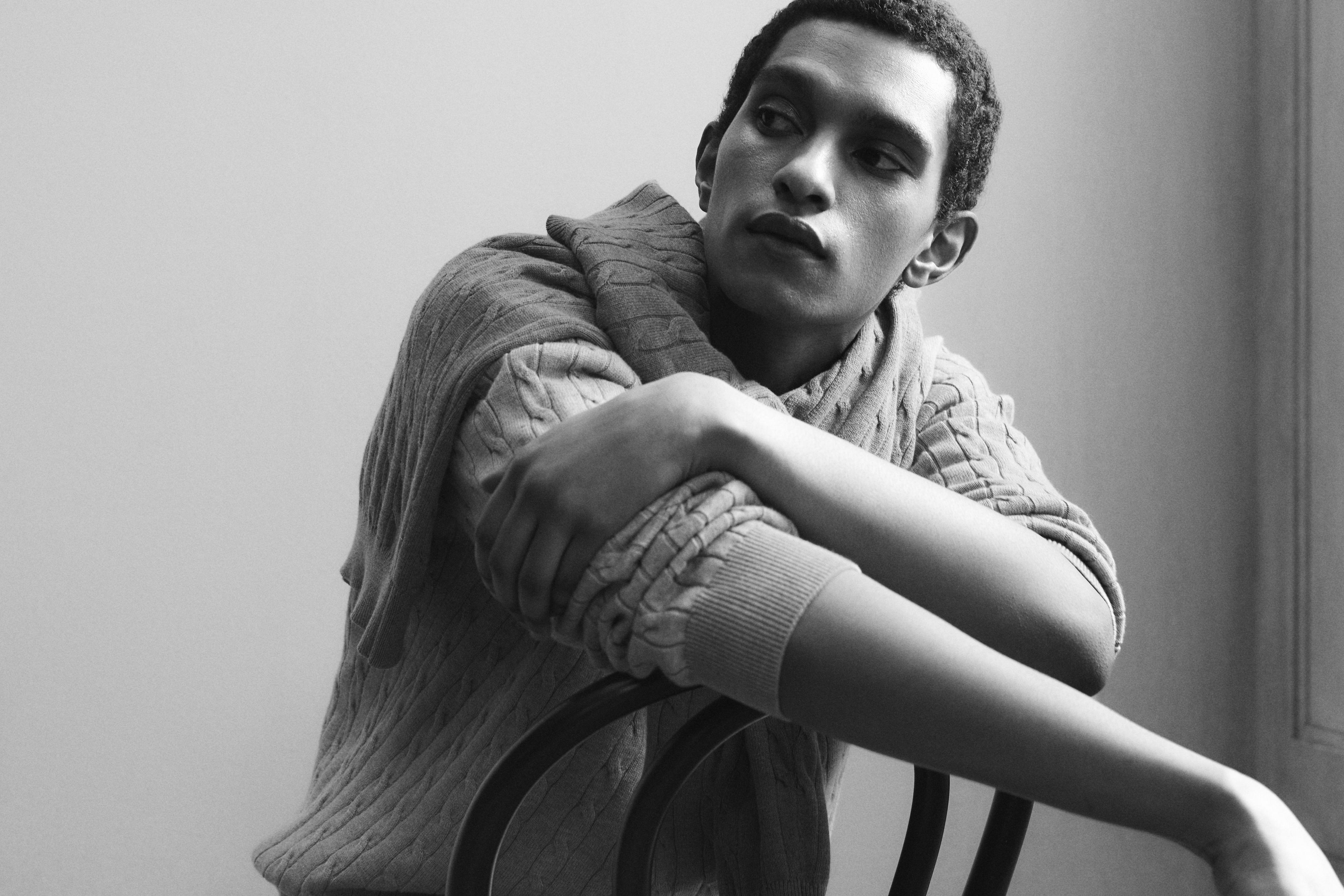 100% cotton cable-knit sweater — Washed