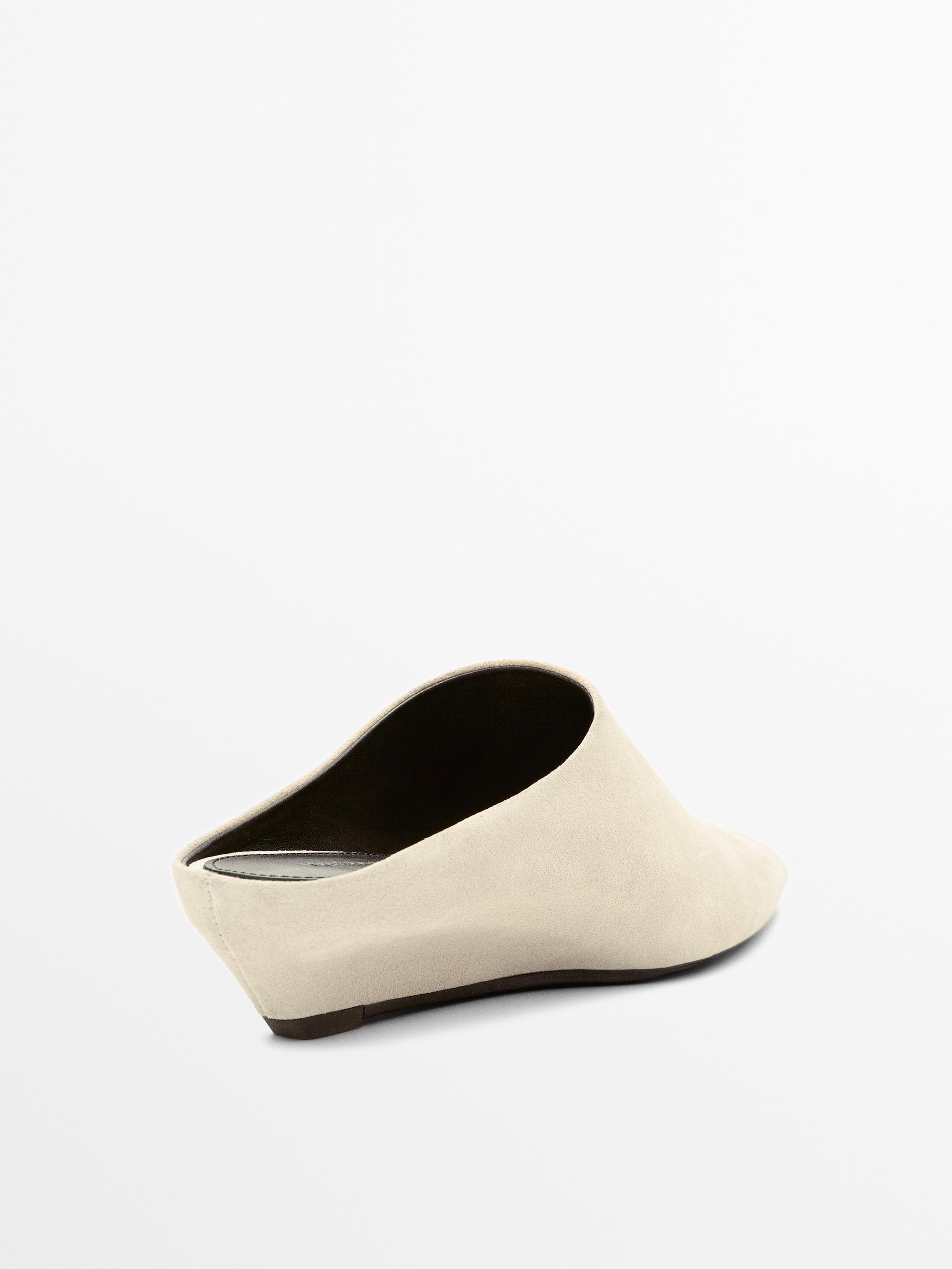 Wedge heel mules — BEIGE