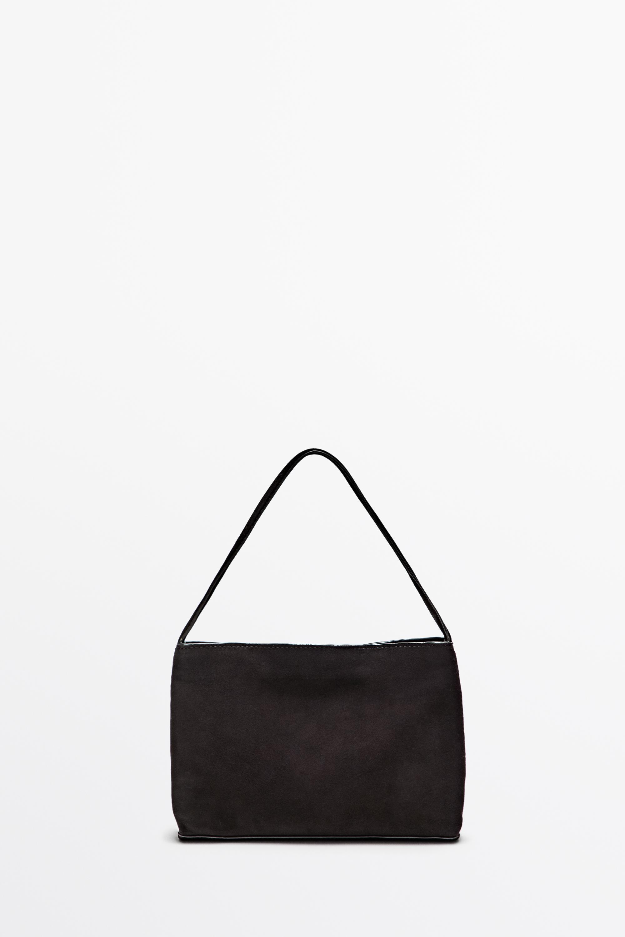 Small split suede leather shoulder bag