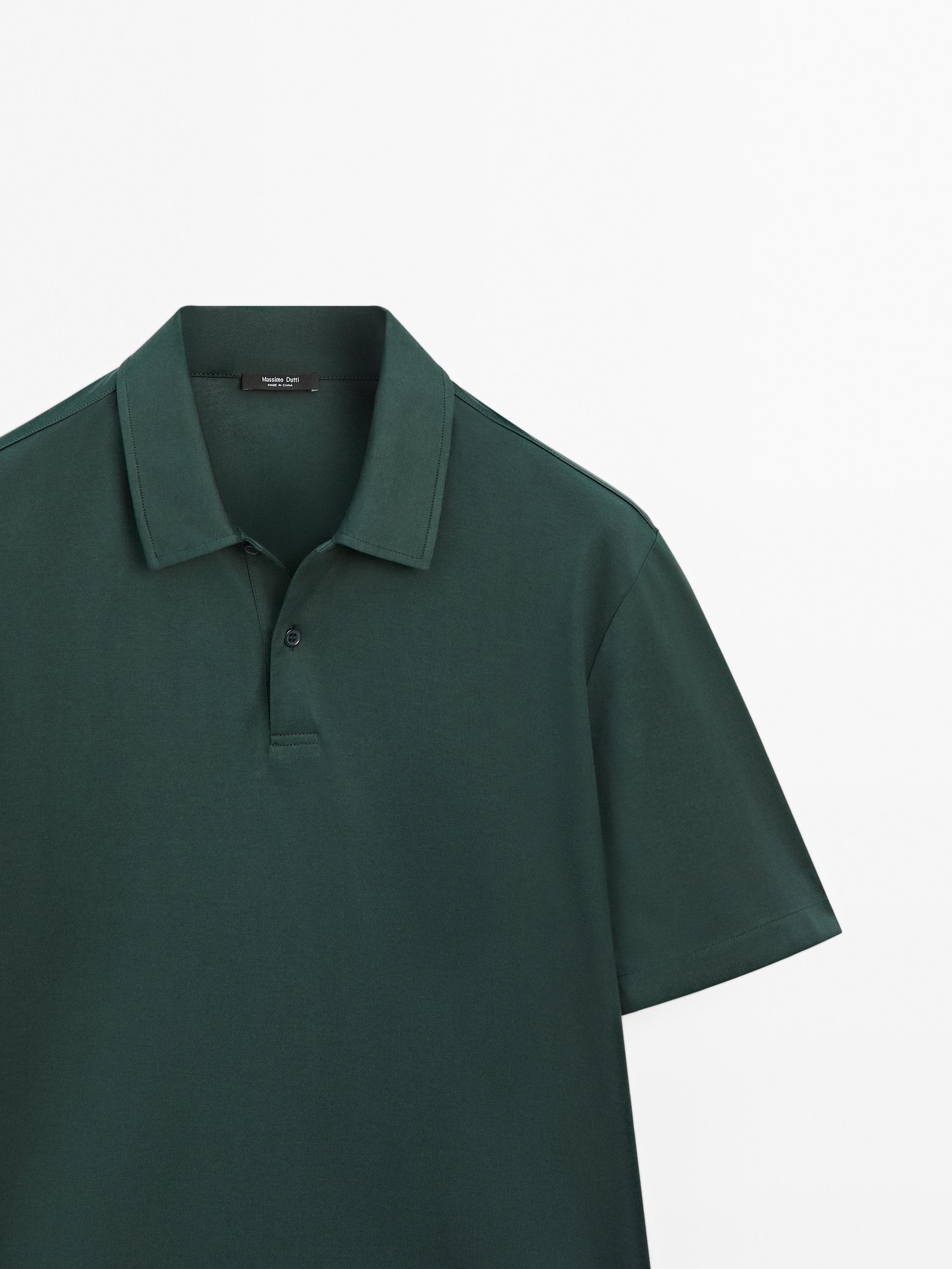Slim fit cotton blend polo shirt