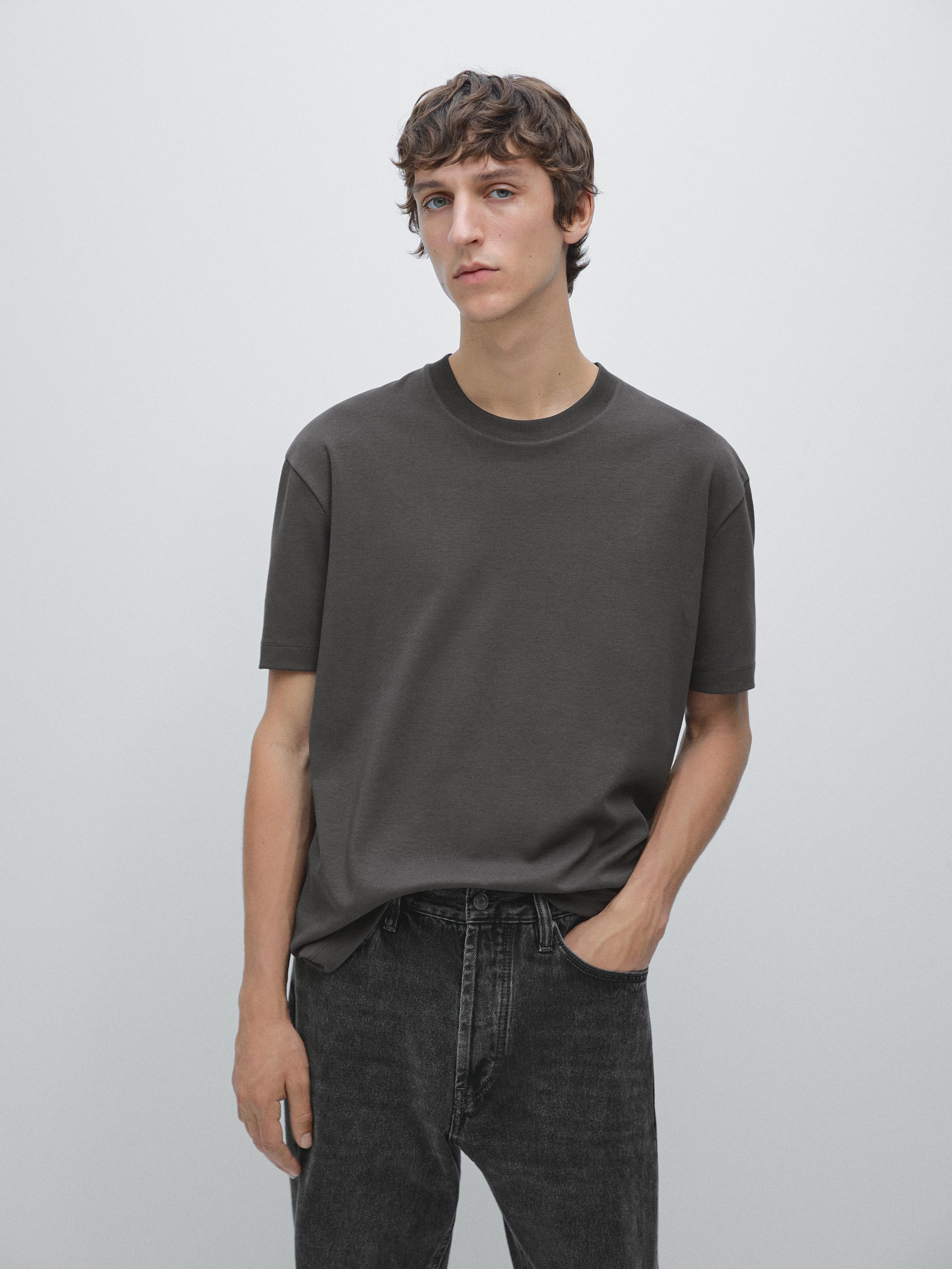 100% cotton short sleeve T-shirt — CHARCOAL
