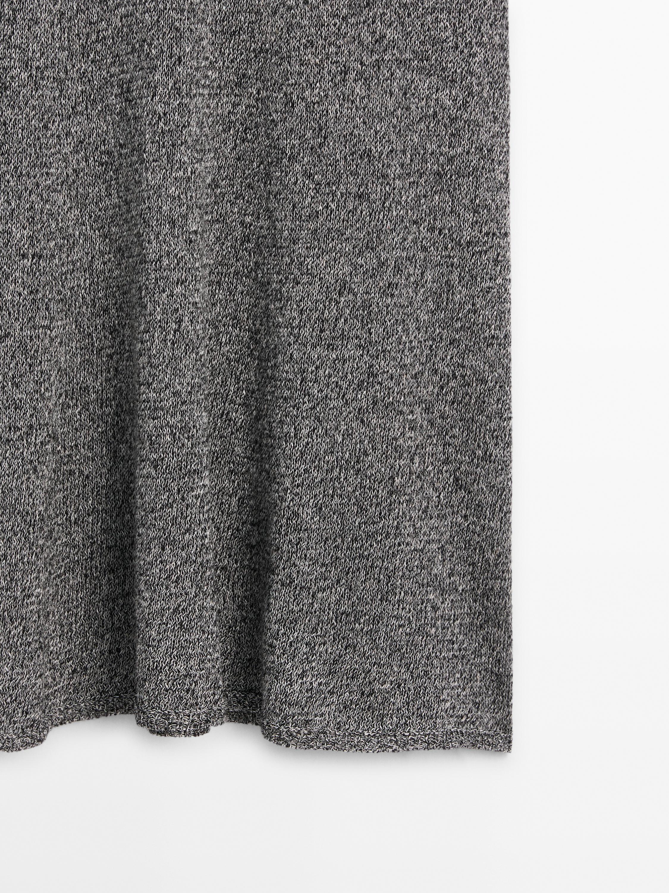 Flared knit midi skirt