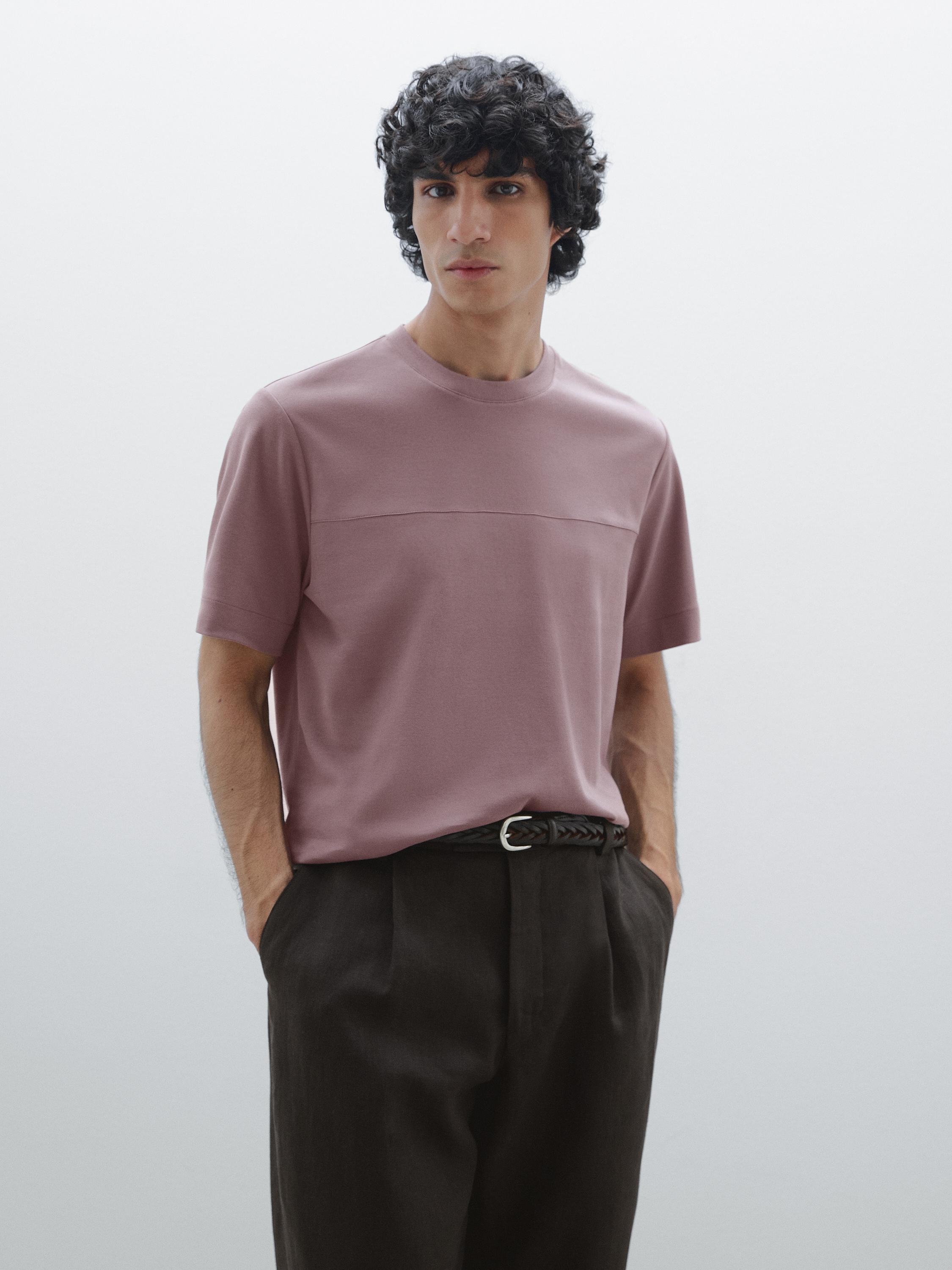 100% cotton T-shirt with seam detail