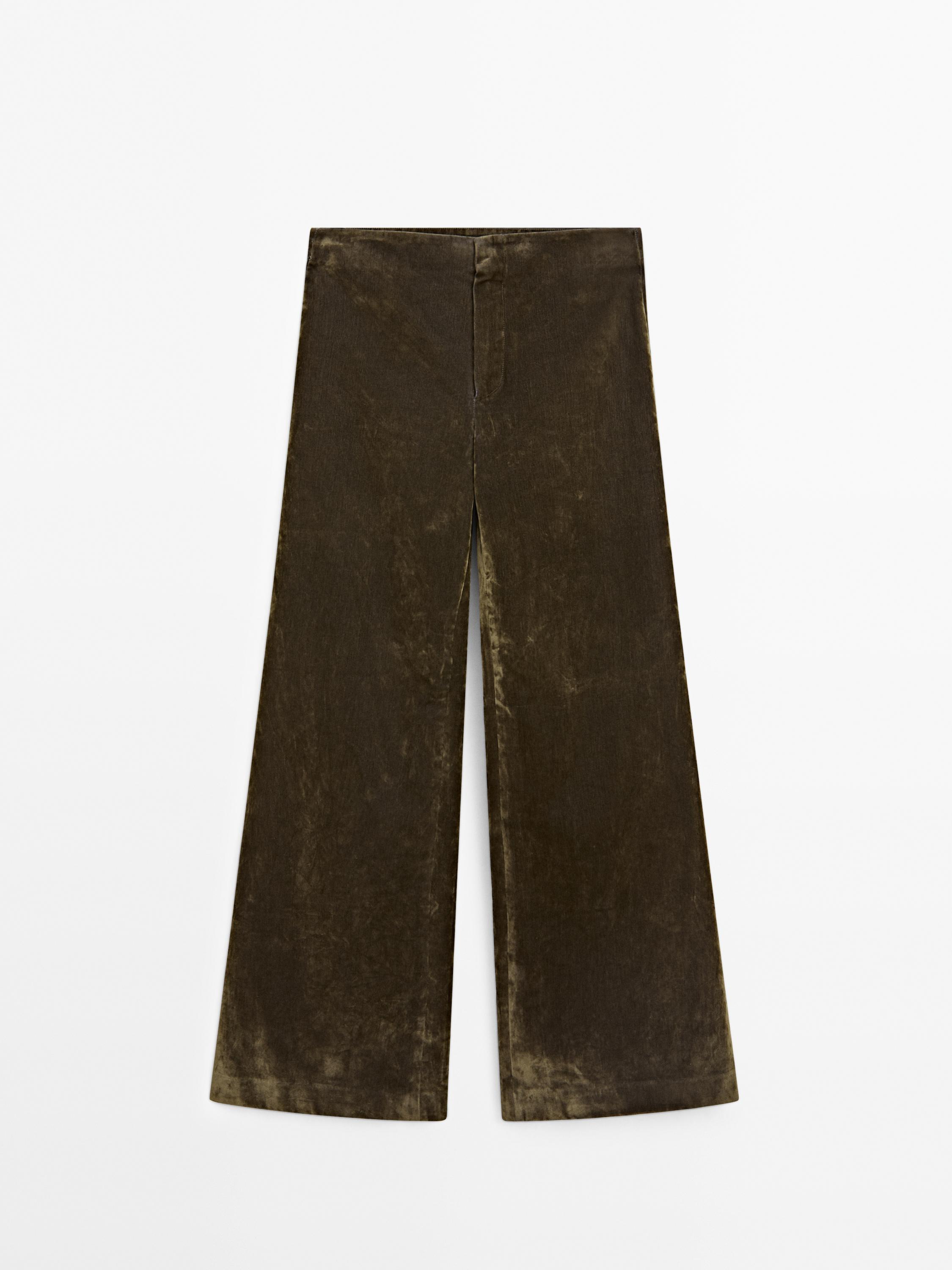 Flare fit velvet trousers