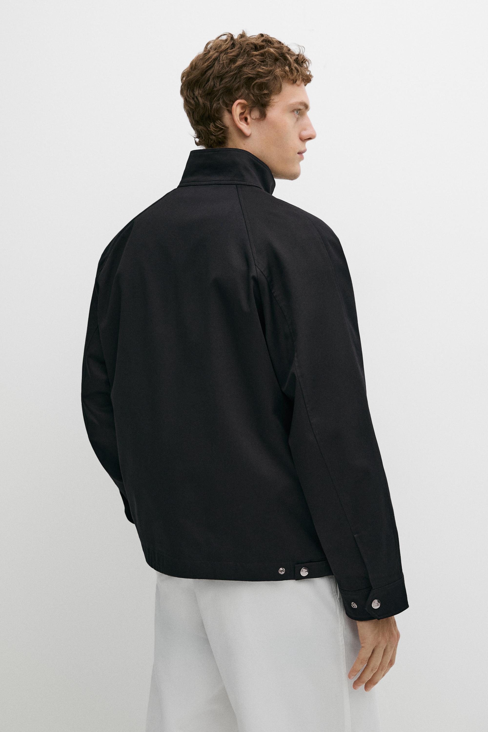 Bomber jacket with collar detail — DARK NAVY
