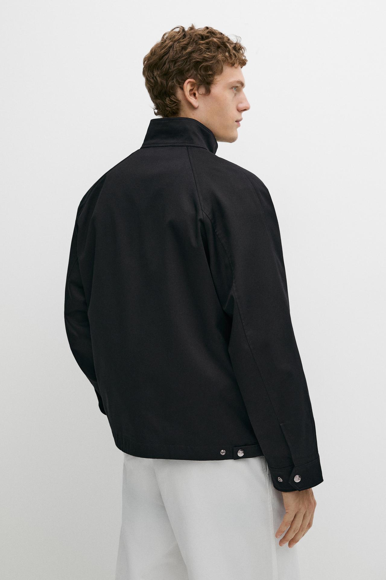Bomber jacket with collar detail — DARK NAVY