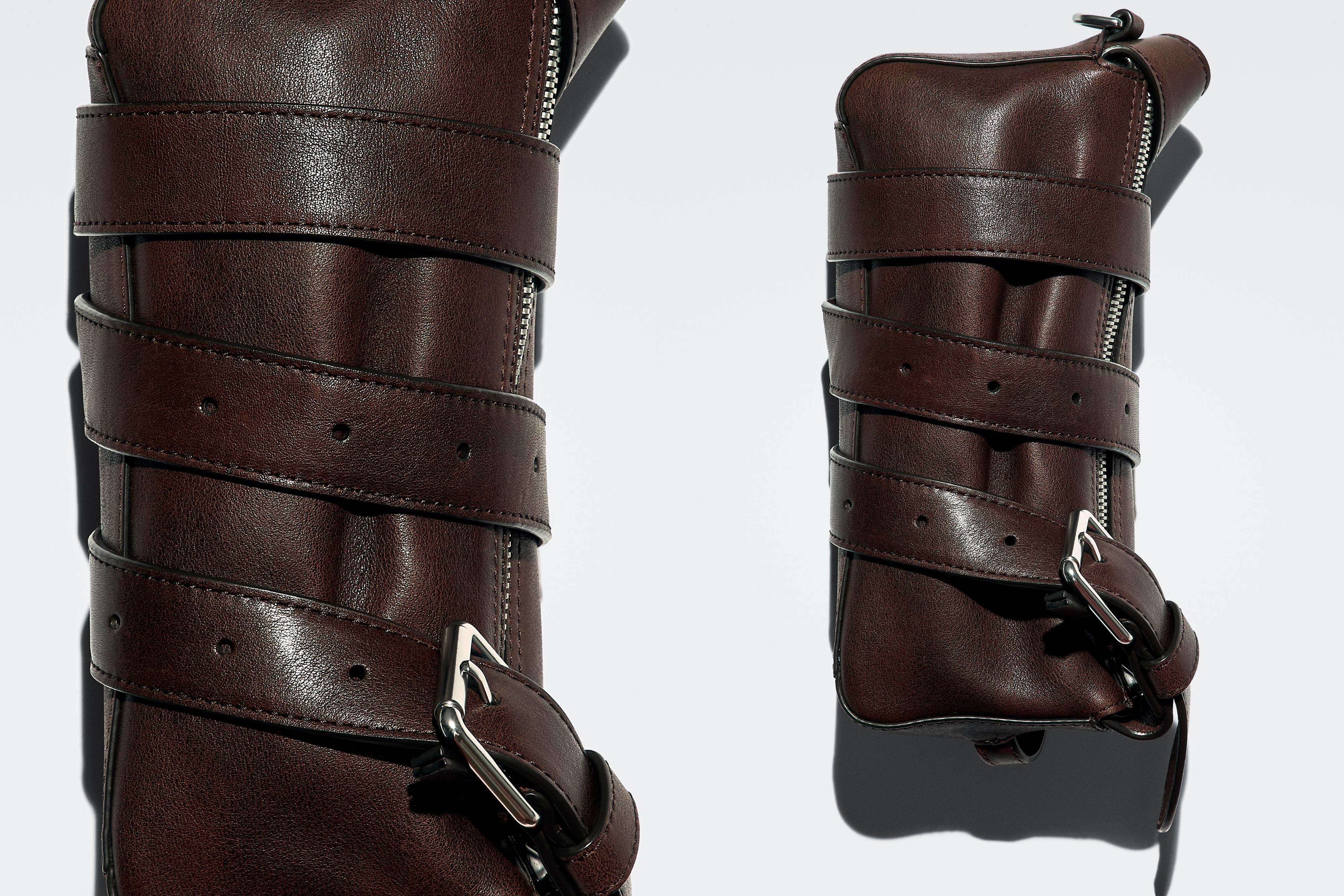 Nappa leather mini crossbody bag