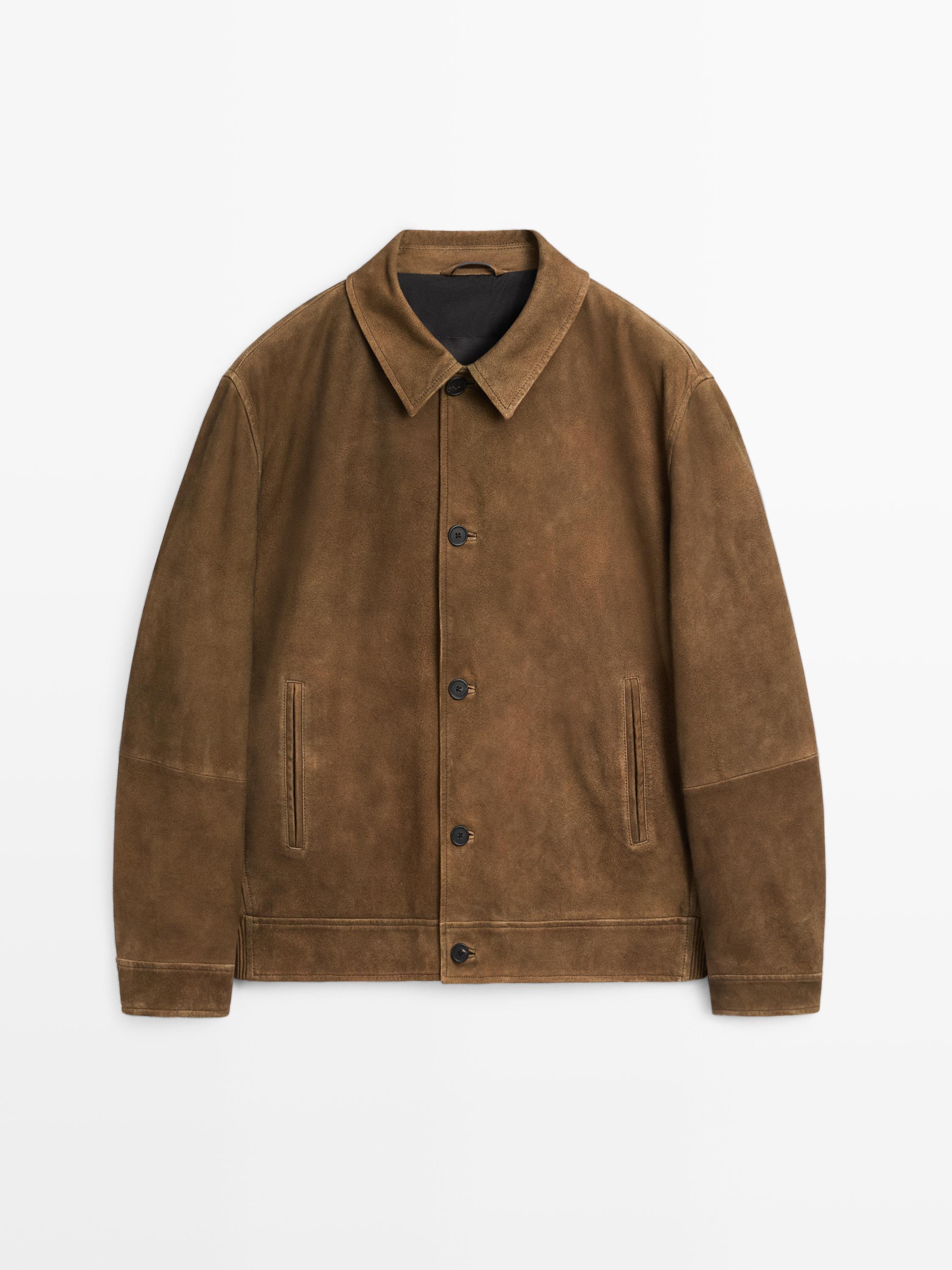 ג'קט עור נאפה עם כפתורים