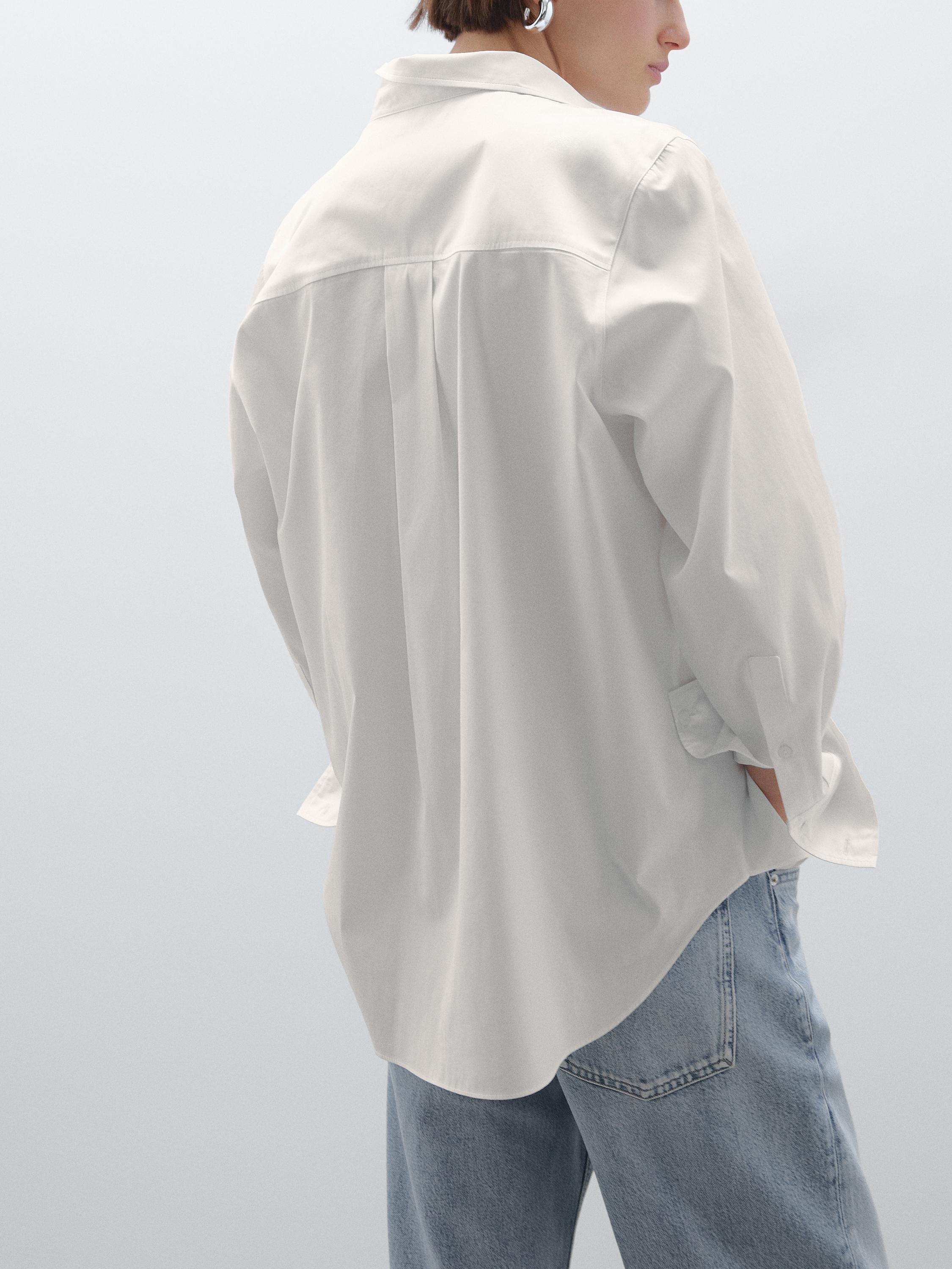 100% cotton poplin shirt with pocket