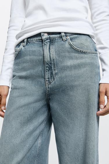 High-waist wide-leg jeans — Dark blue 8
