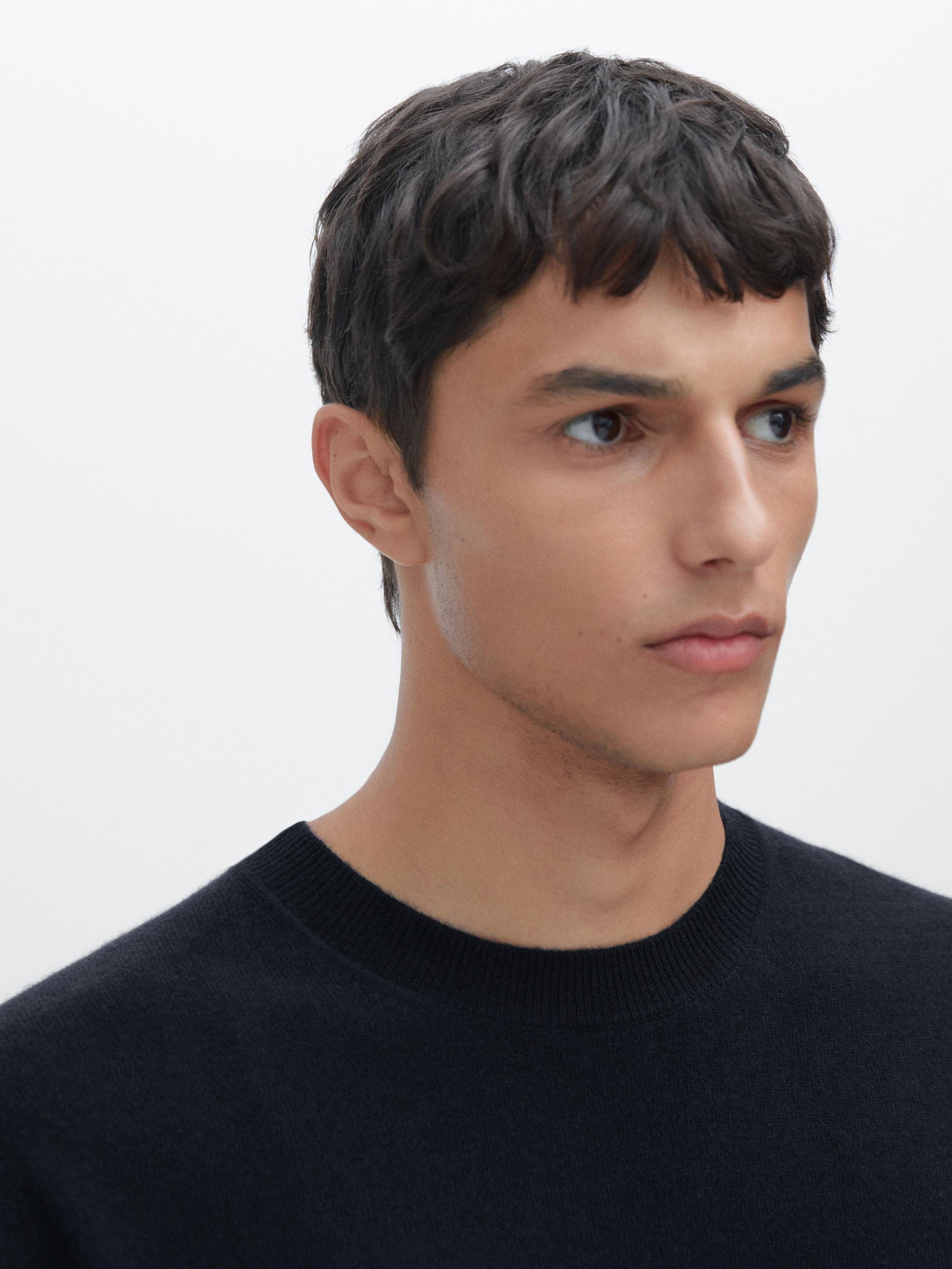 Wool blend crew neck sweater