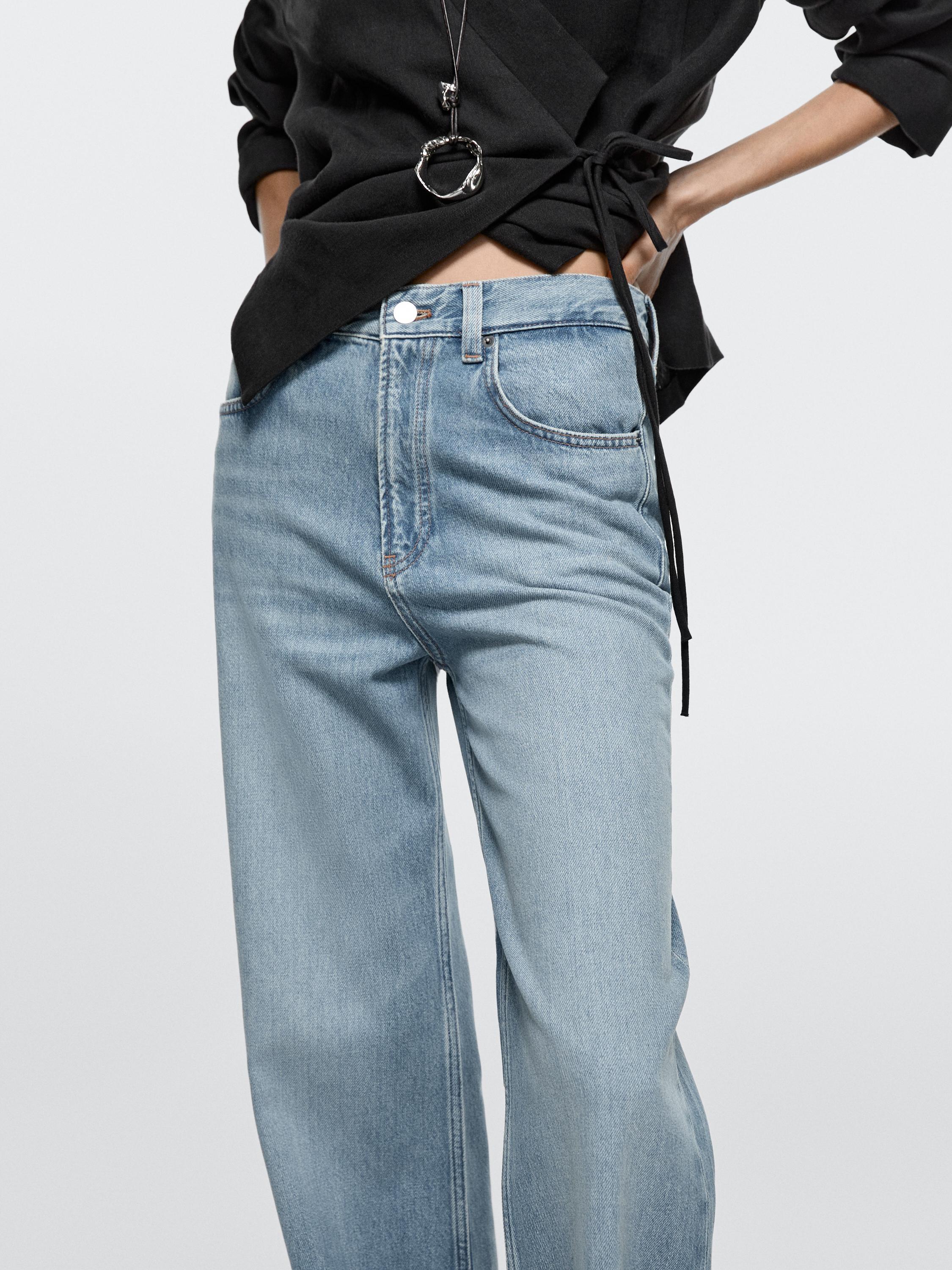 High-waist wide-leg jeans — Light Blue