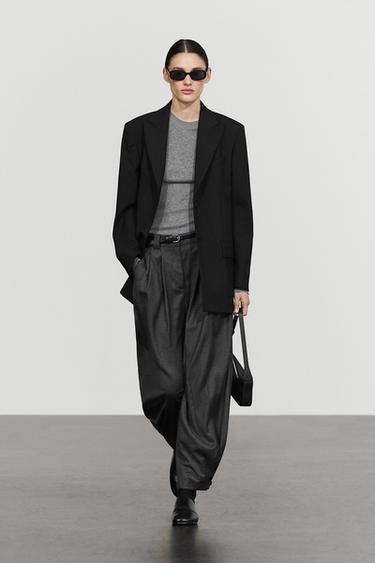 100% Wool Suit Blazer — BLACK 1