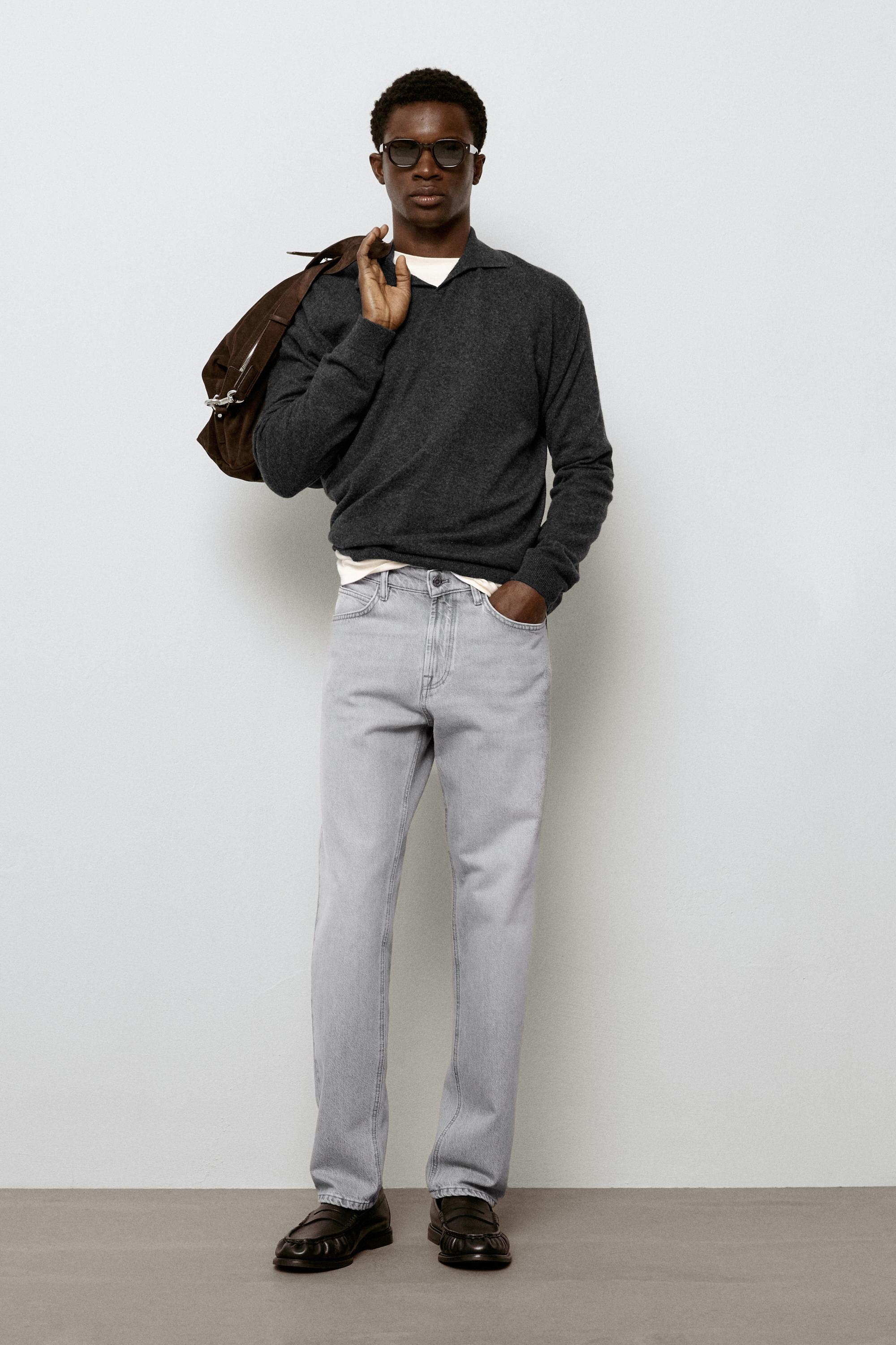 Jeans tapered fit&nbsp;stone washed