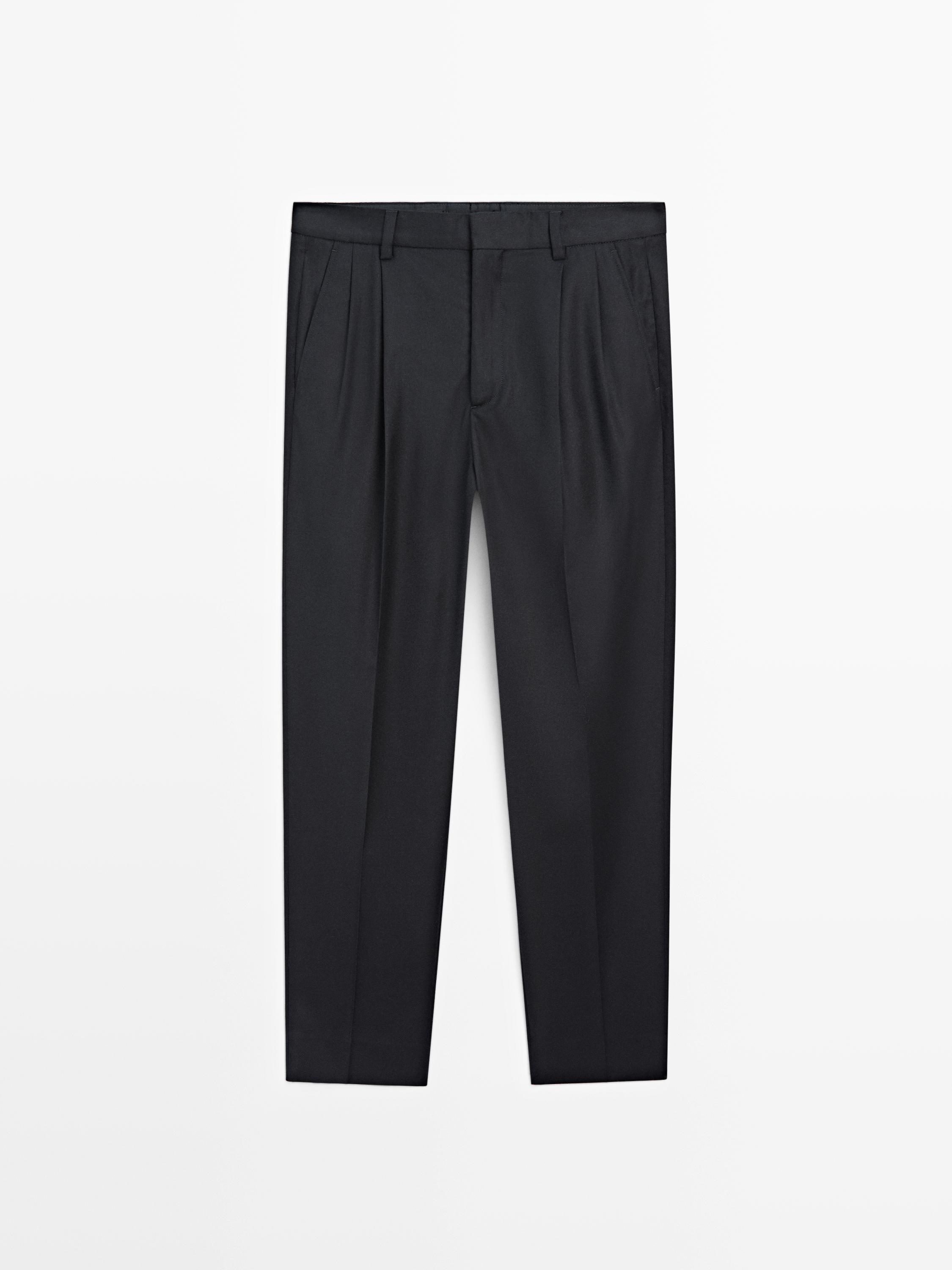 Flannel trousers with darts - LIMITED