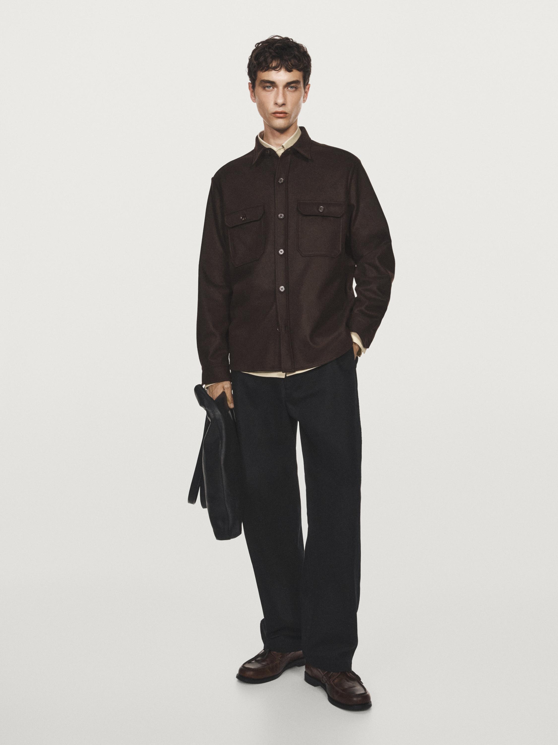 100% wollen overshirt met zakken