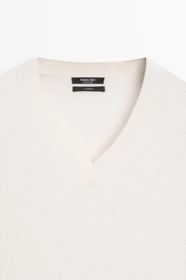 100% cashmere knit sweater — CREAM 4