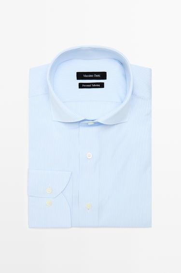 Tailored fit striped slim fit shirt — SKY BLUE 9