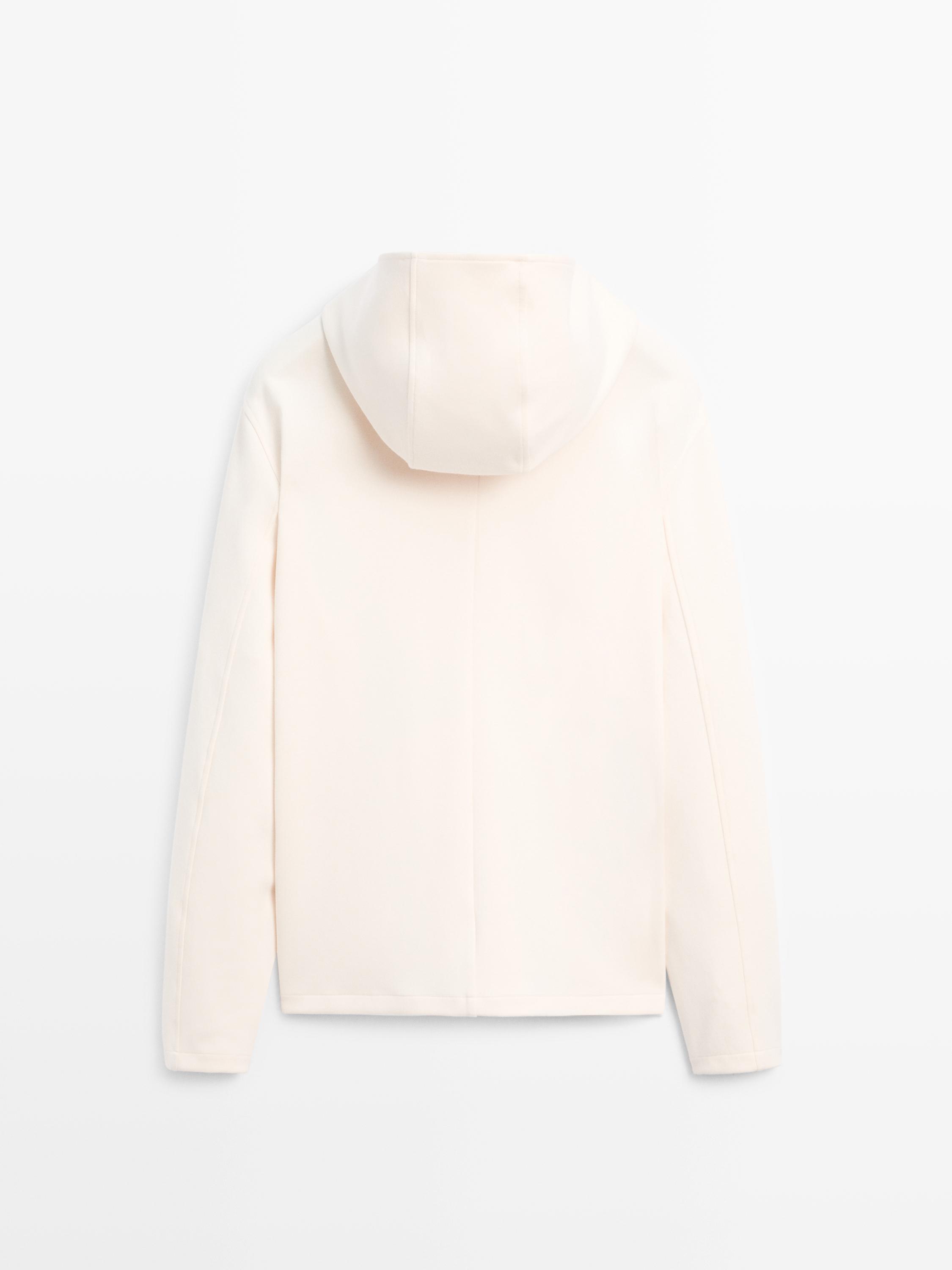 Cotton blend hooded jacket