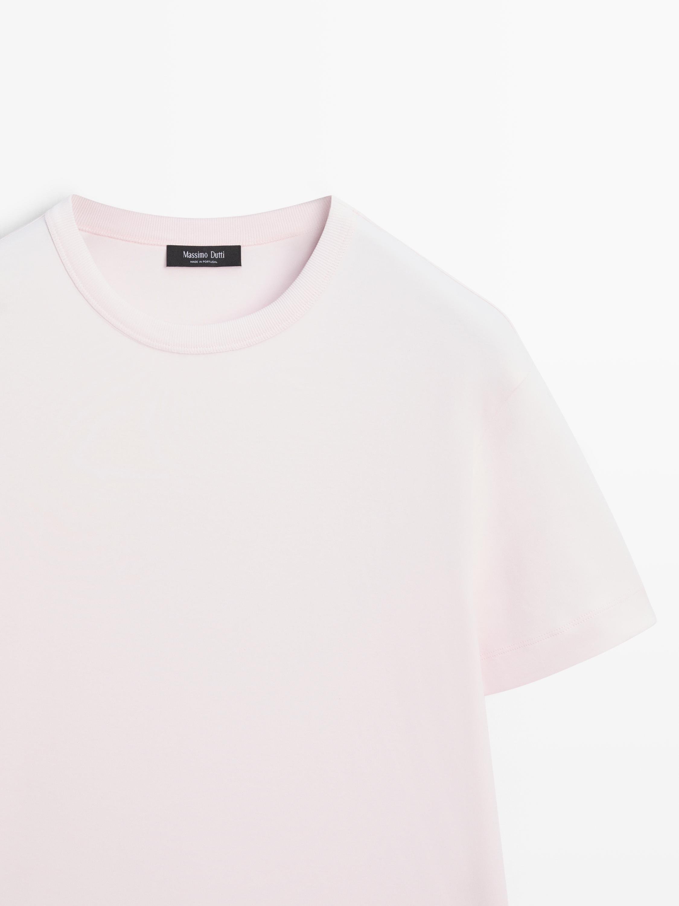 100% cotton short-sleeve T-shirt — PINK MARL
