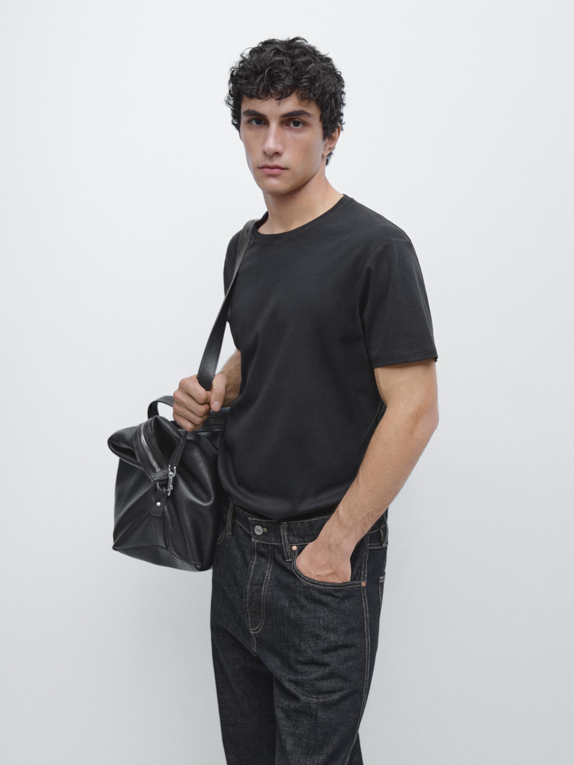 100% mercerised cotton T-shirt — NAVY BLUE