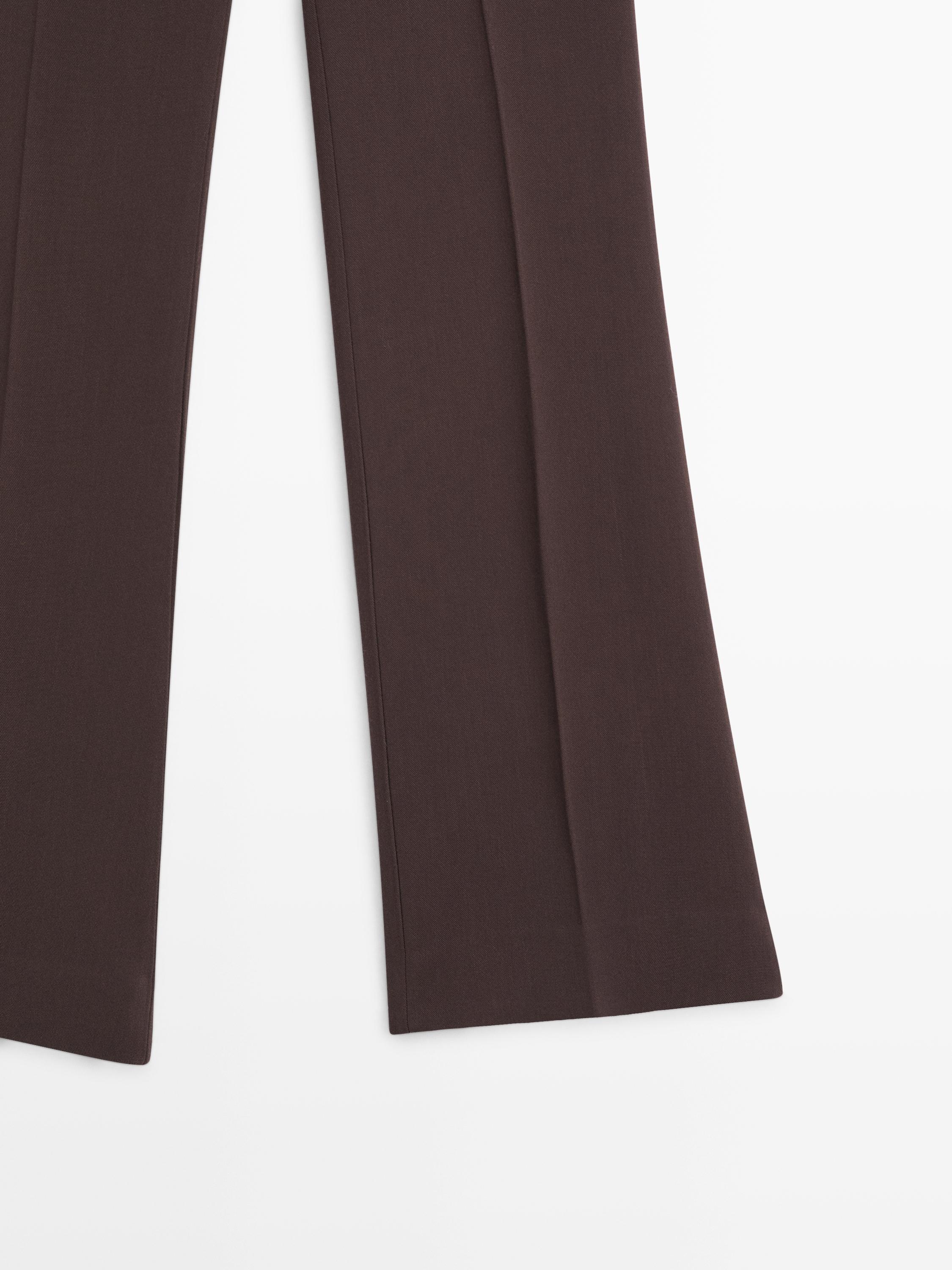 Flared trousers with pocket — Chocolate