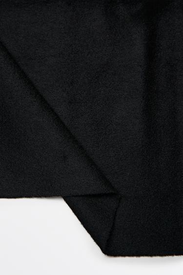 Wool blend scarf with fringing — BLACK 5