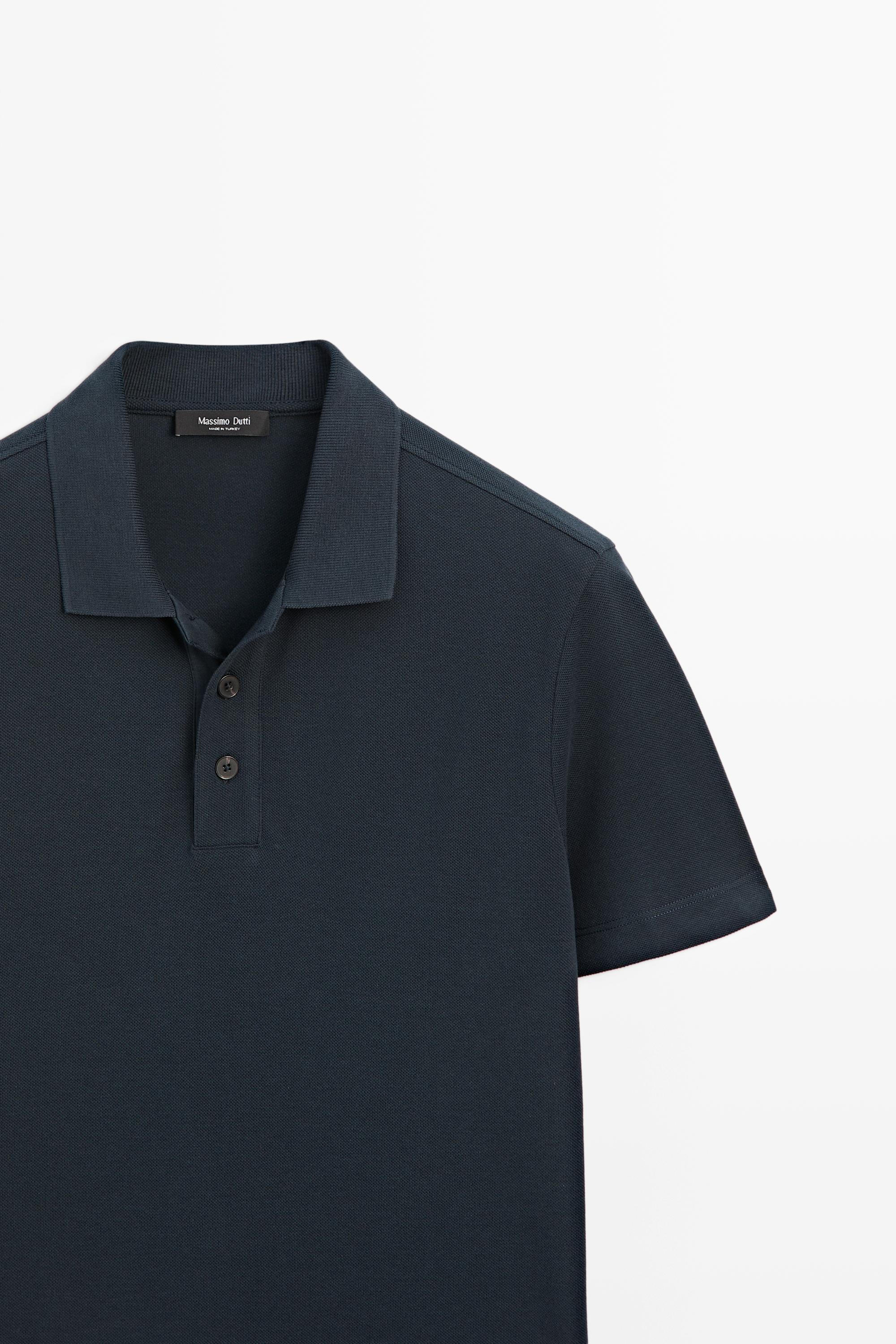Piqué 100% cotton polo shirt — BLUE