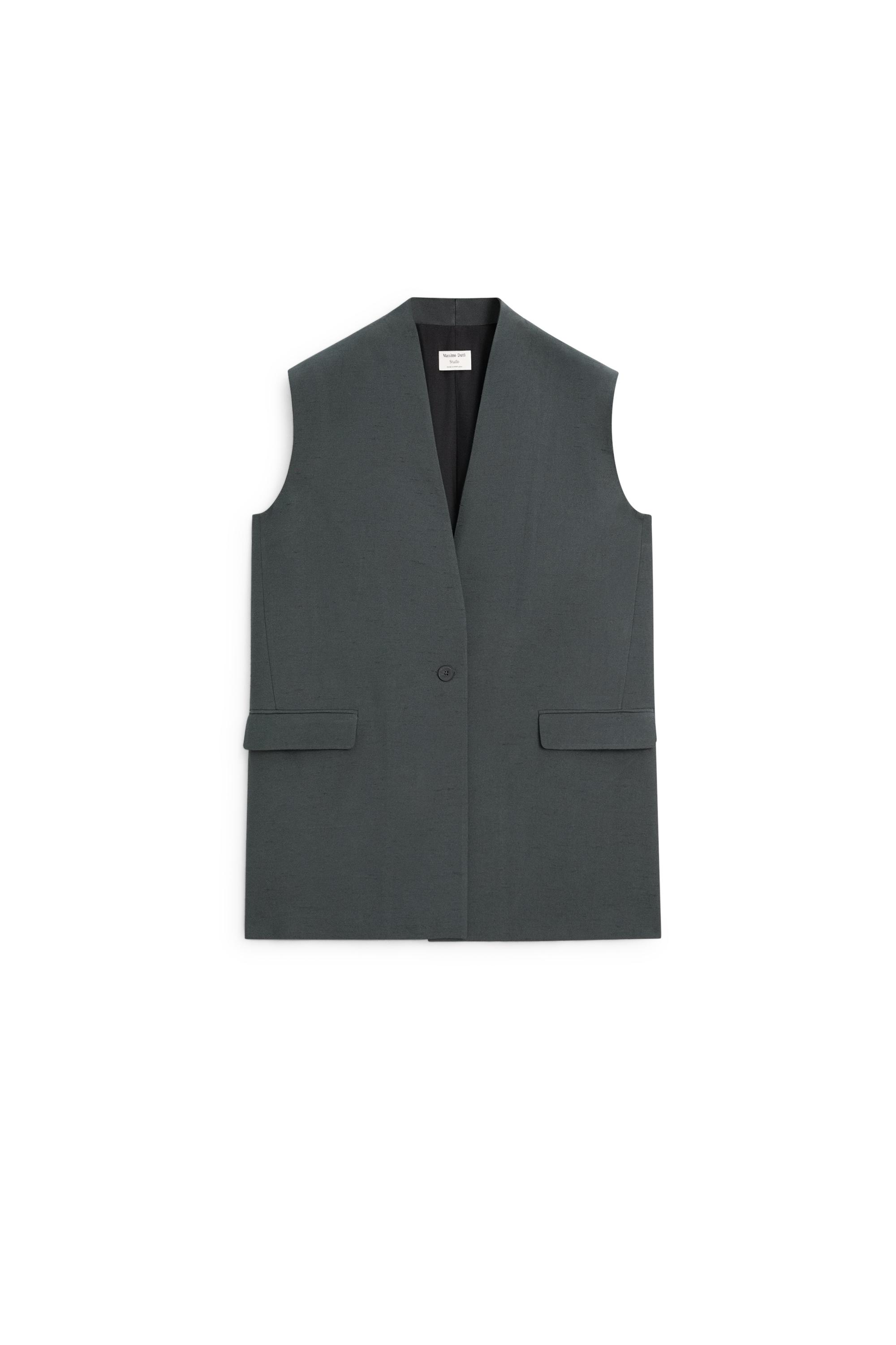 V-neck vest total look - STUDIO — PETROLEUM