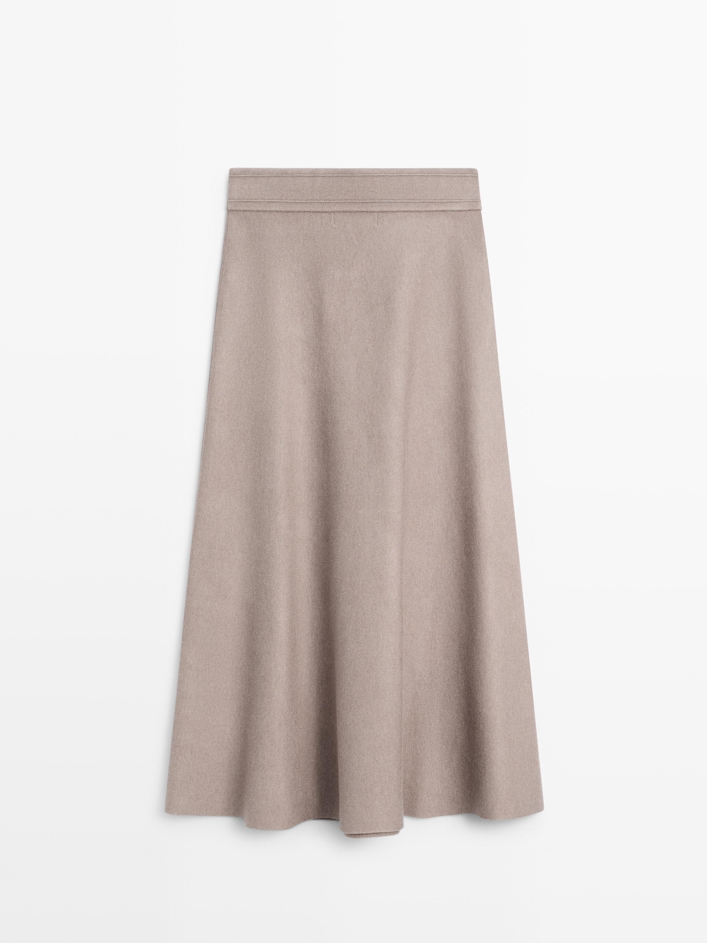 Knit flared midi skirt