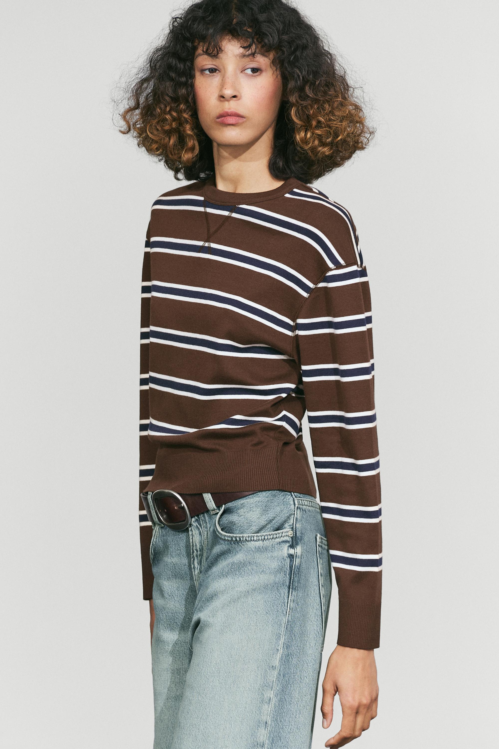 Striped interlock sweatshirt