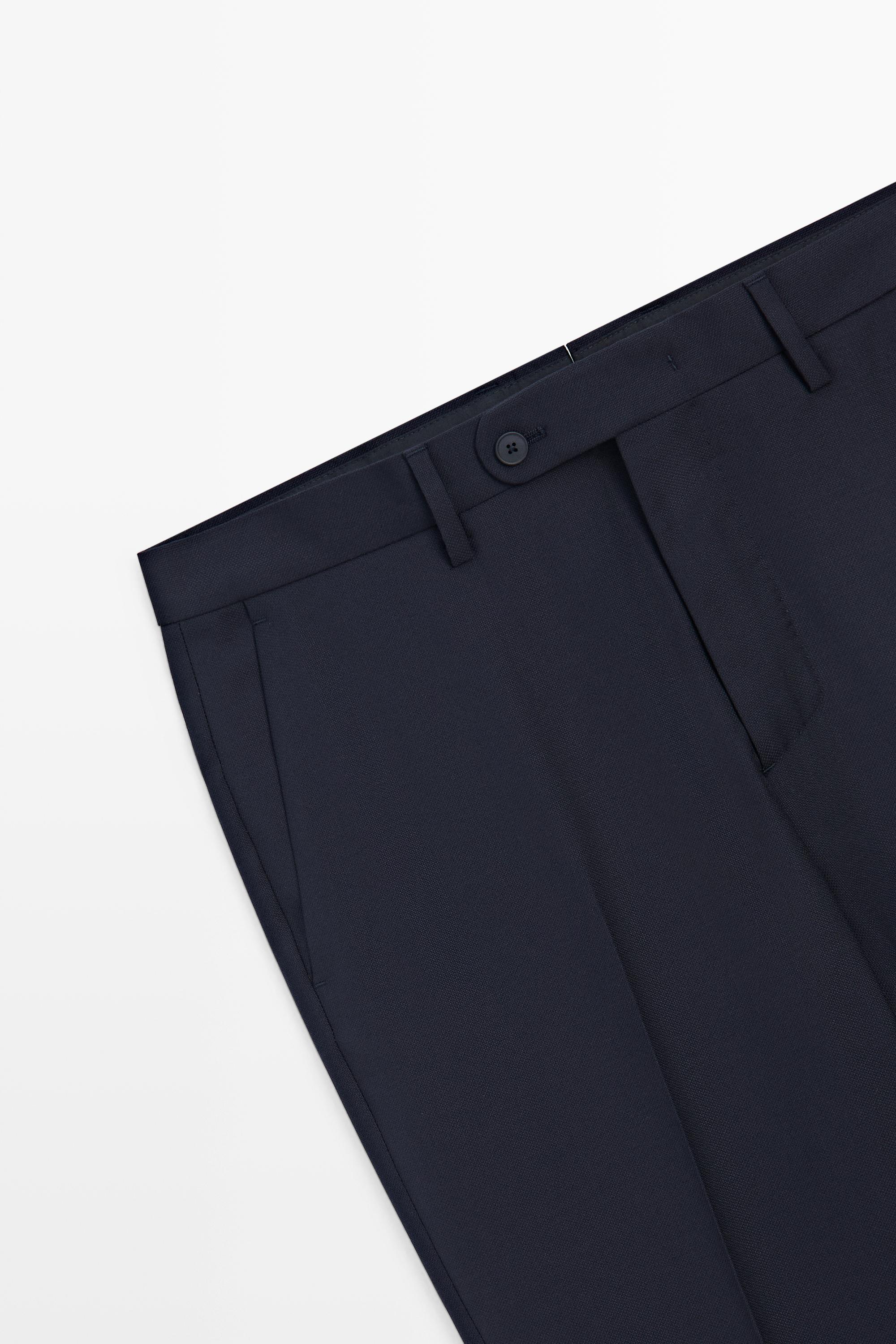 Textured suit pants — NAVY BLUE