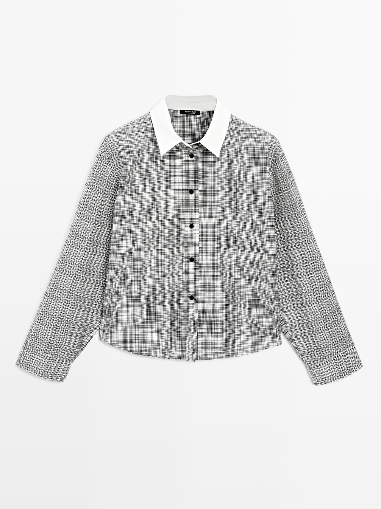Massimo Dutti - Dame - Ternet Skjorte I Bomuldsblanding - Hvid - M