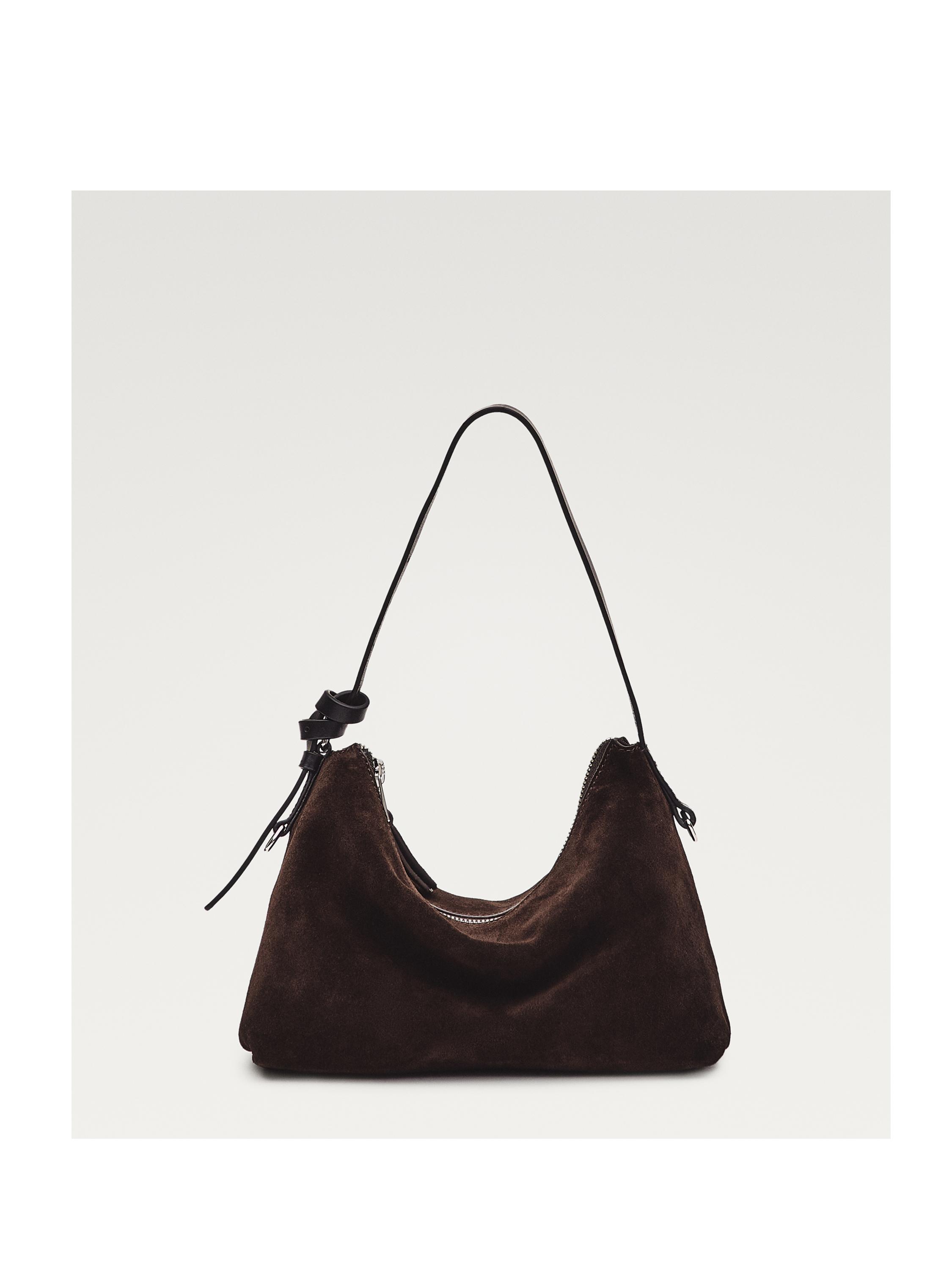 Small split suede leather bag