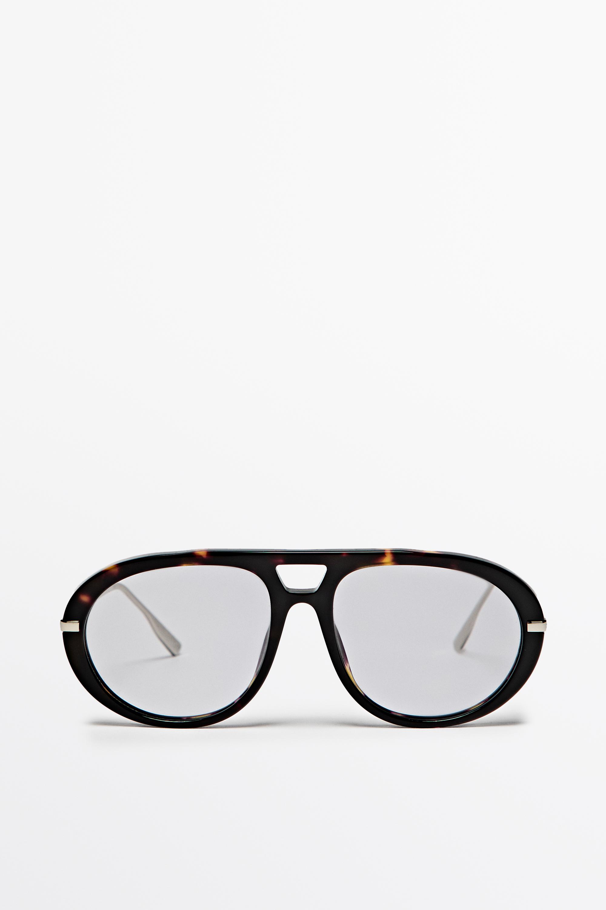 Tortoiseshell-effect aviator glasses — BLUE