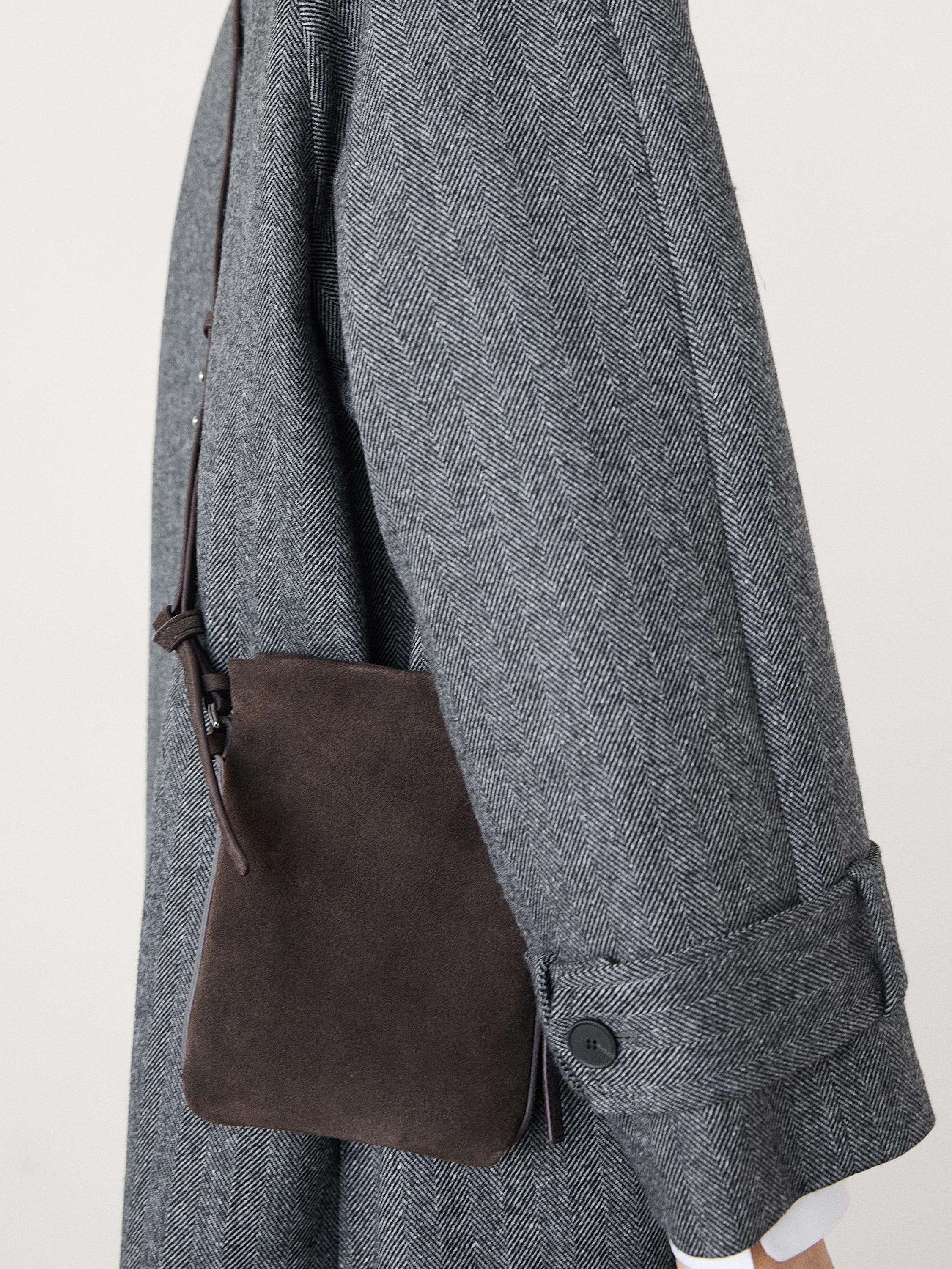 Split leather mini crossbody bag · Brown · Accessories | Massimo Dutti