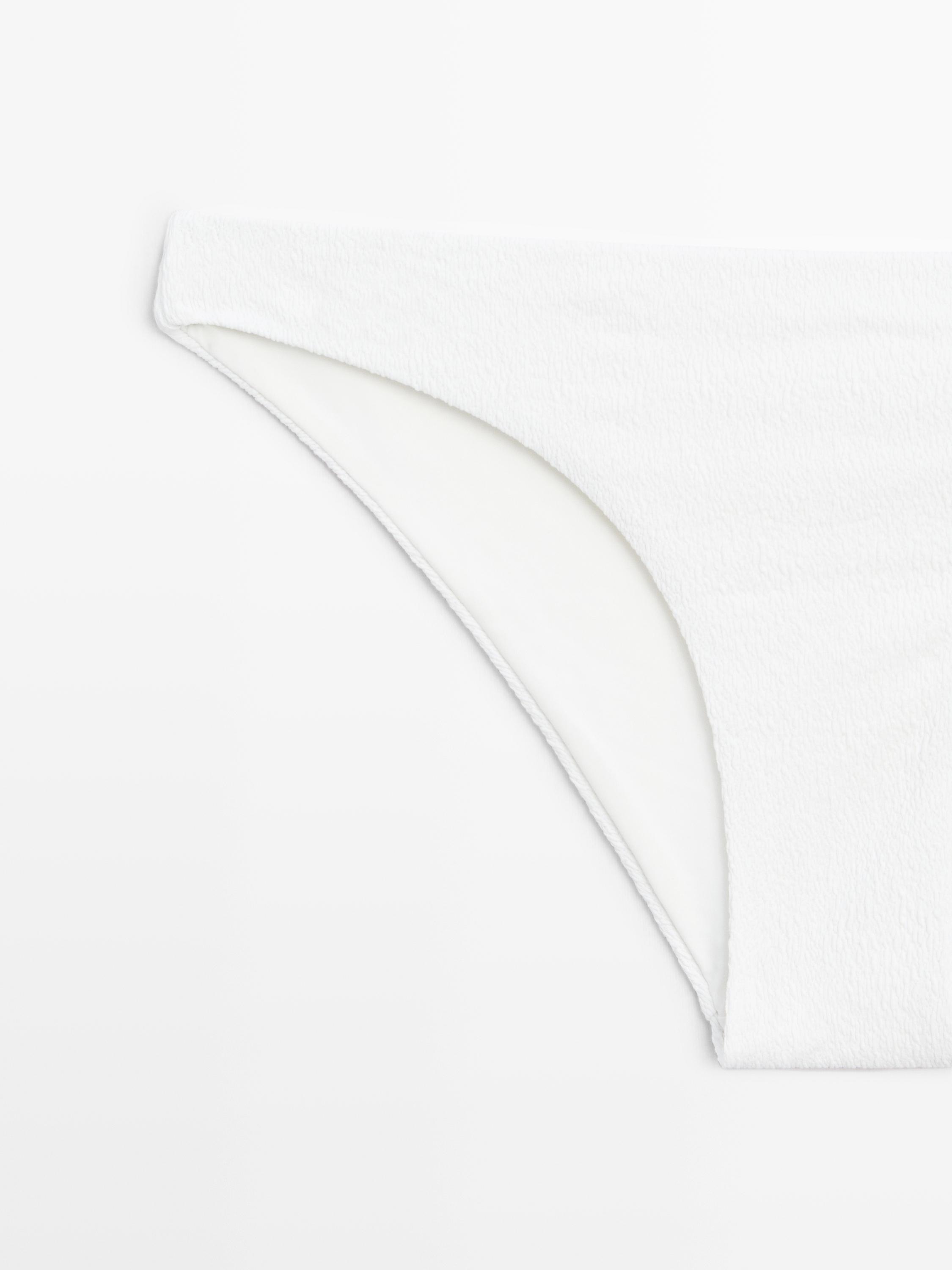 Textured bikini bottoms — Off white