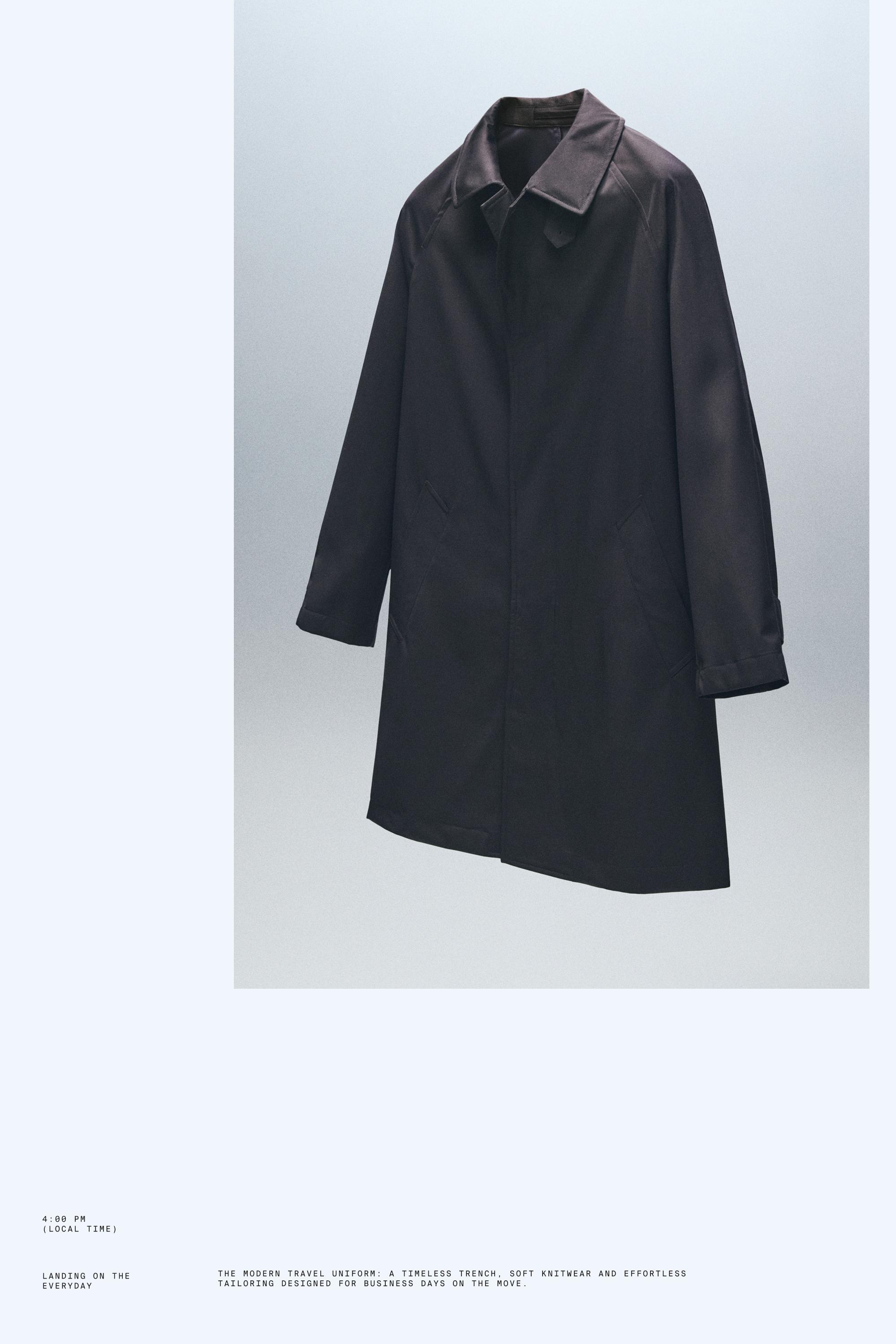 100% wool trench coat — NAVY BLUE