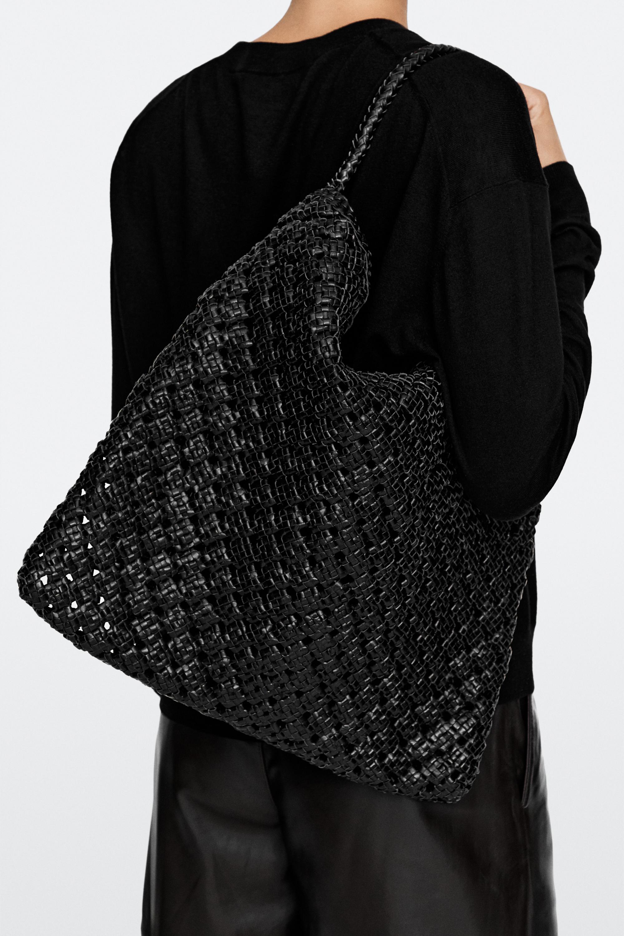 Braided nappa leather bag