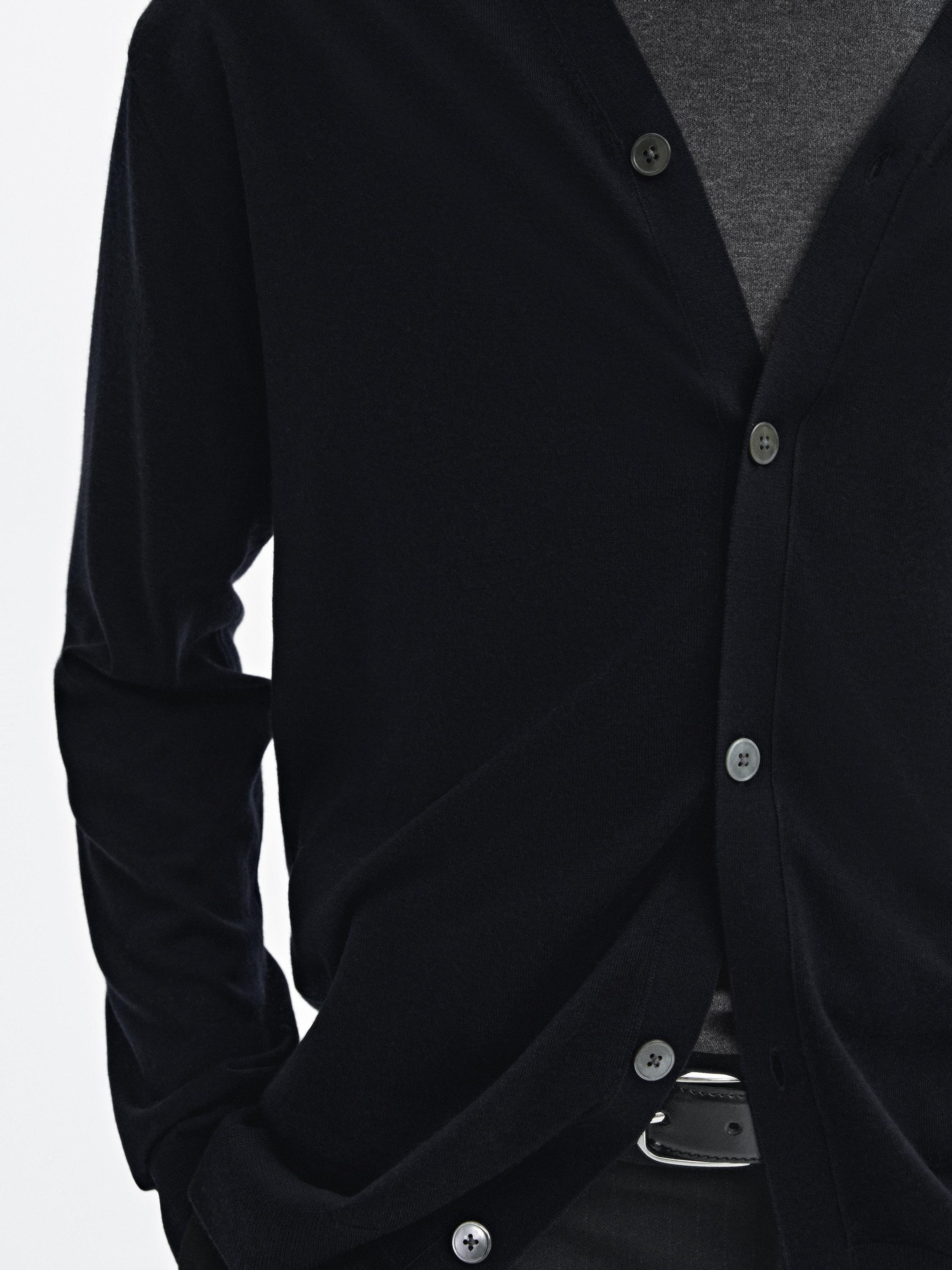 Merino wool V-neck knit cardigan