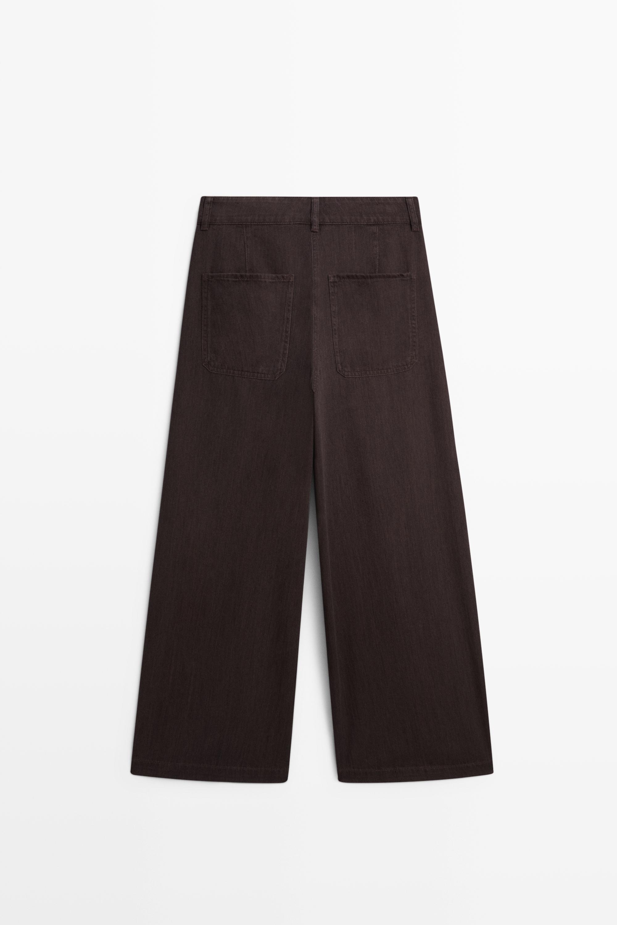 Pleated barrel fit jeans — BROWN