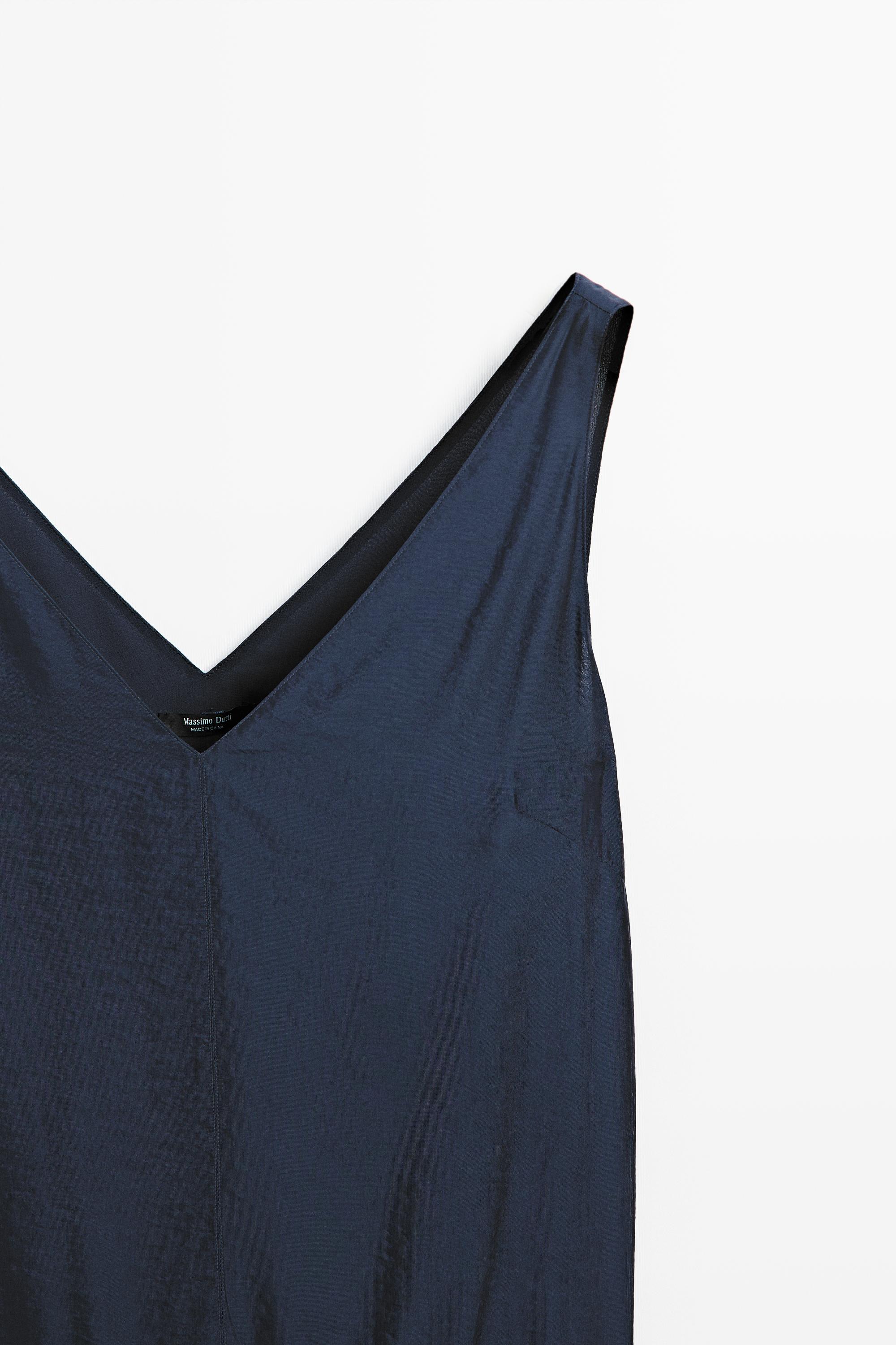 Flowing flared maxi dress — MEDIUM BLUE