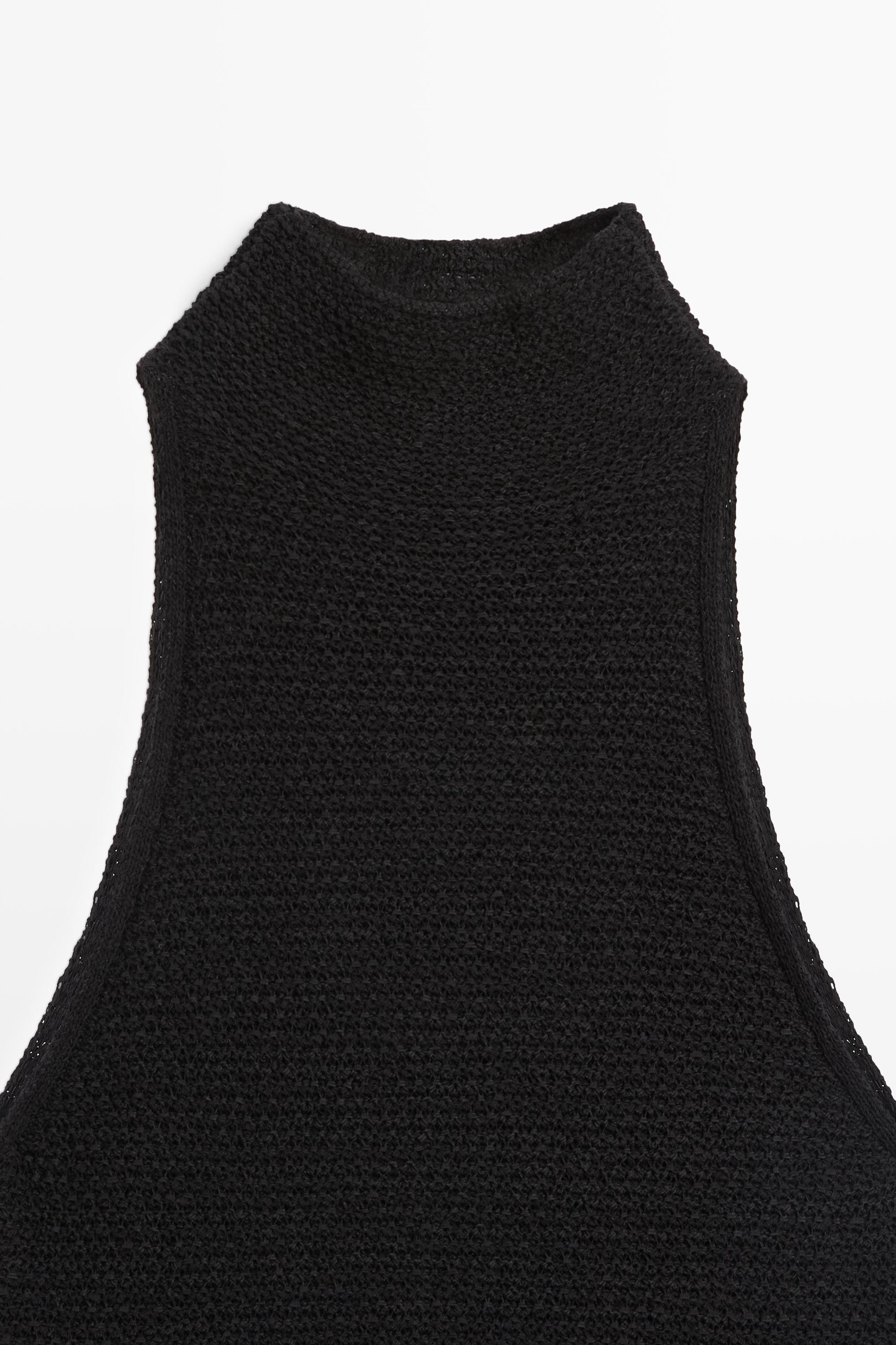 Combined midi dress — BLACK