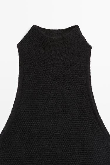 Combined midi dress — BLACK 8