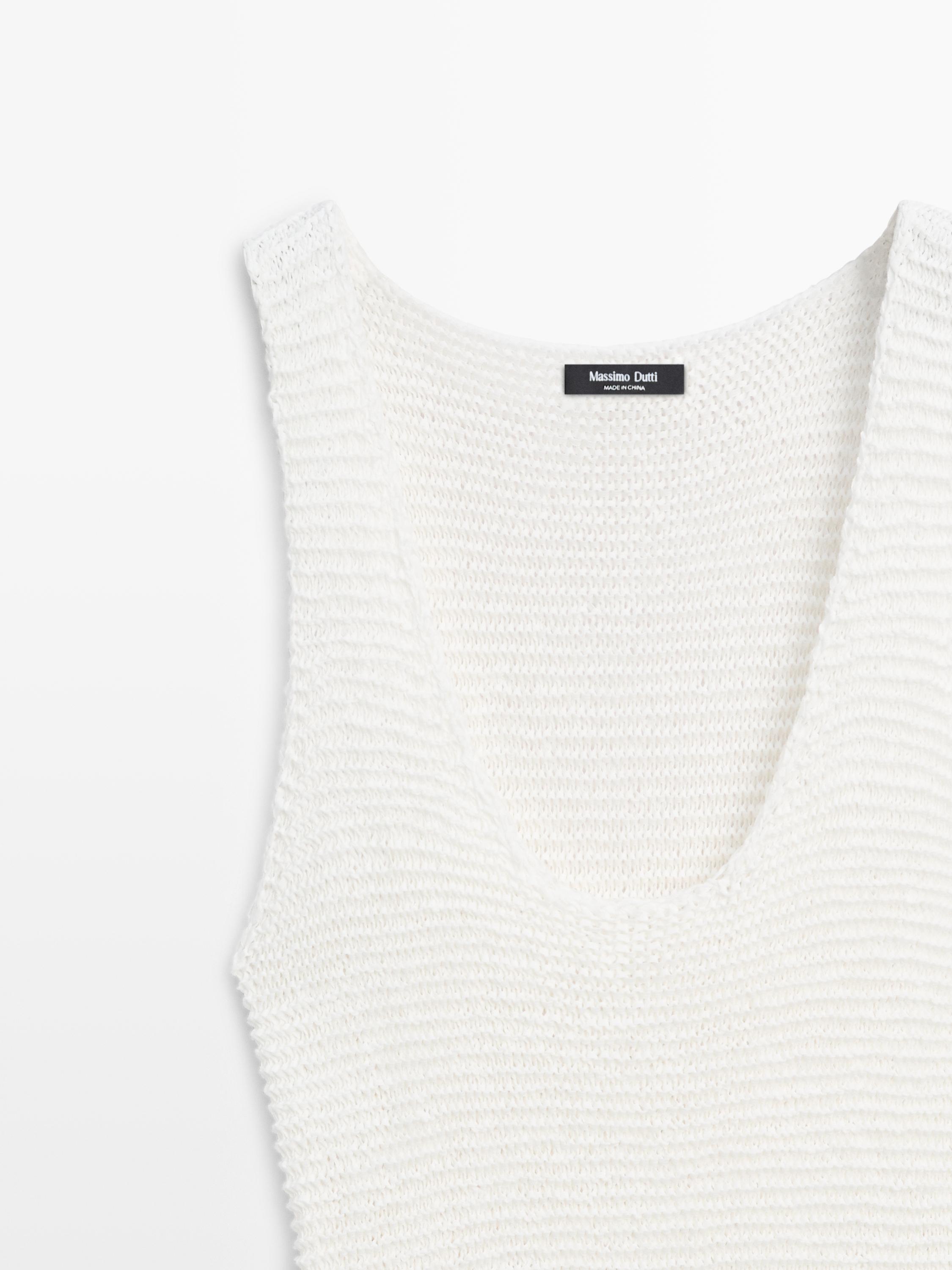 Keten karışımlı uzun elbise