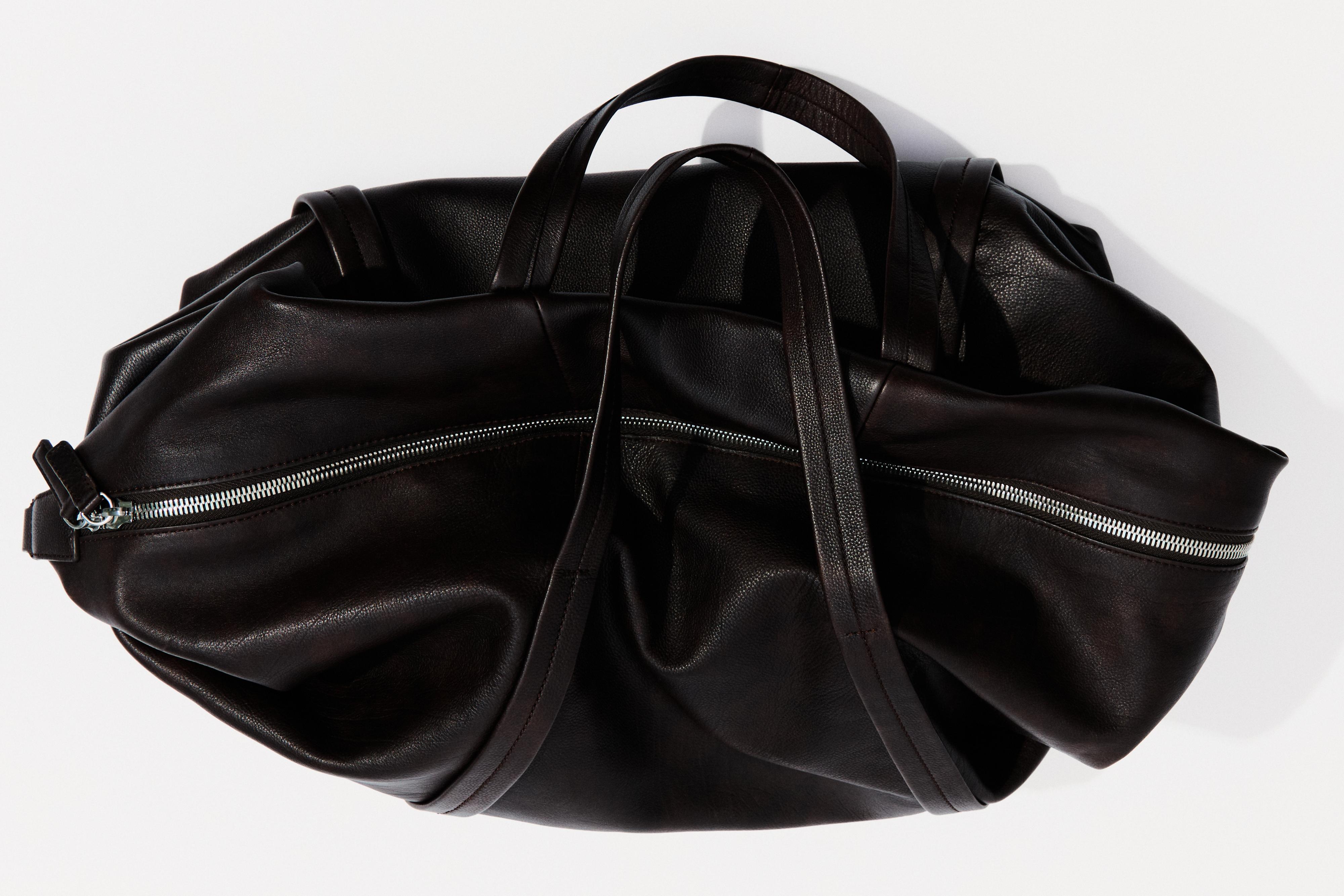 Nappa leather travel bag — BROWN