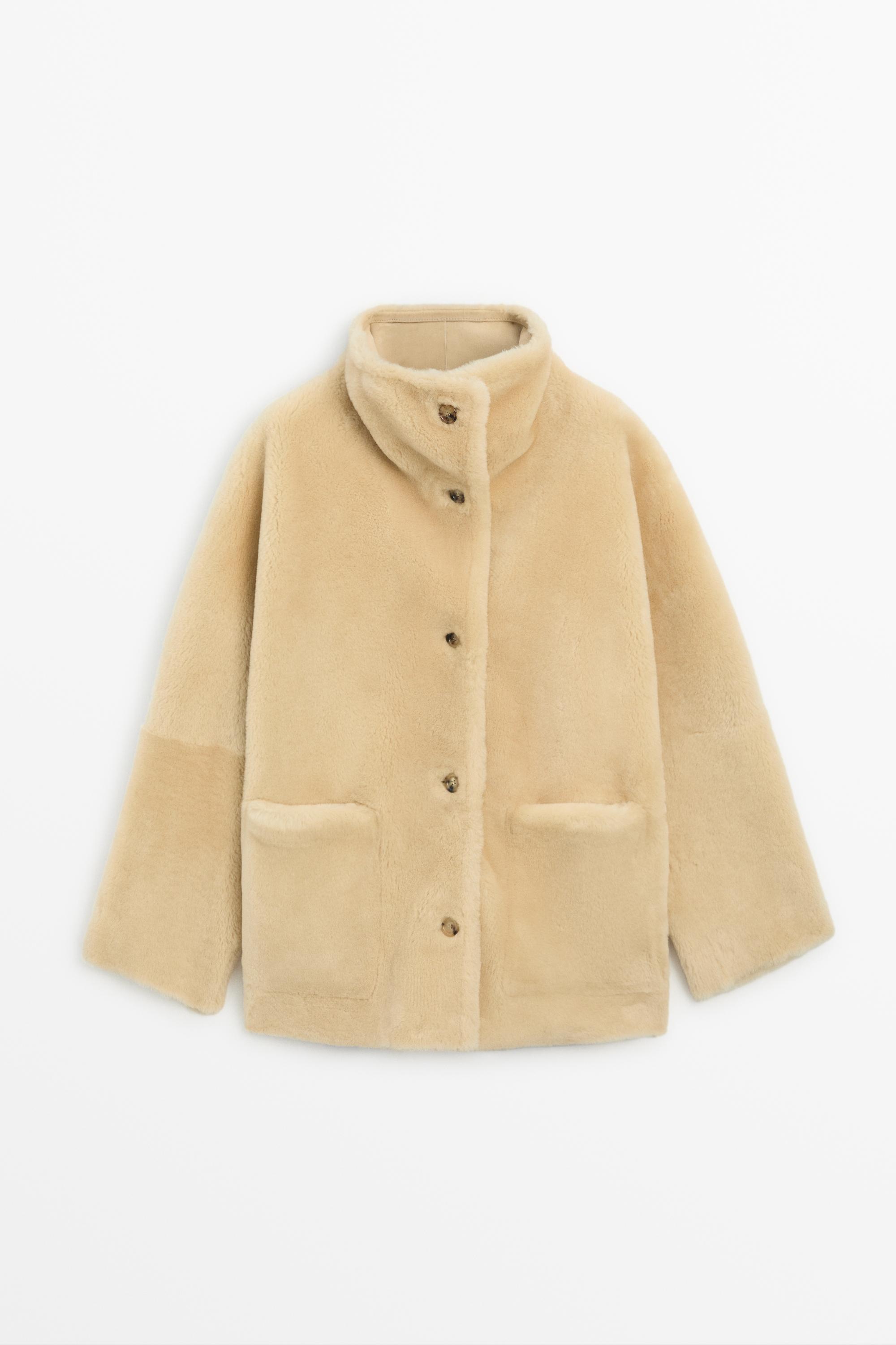 Reversible fur leather coat